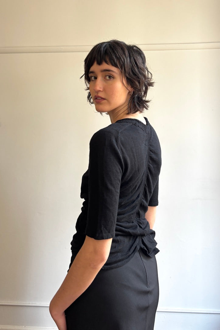 ISSEY MIYAKE HAAT RUCHED KNIT TOP