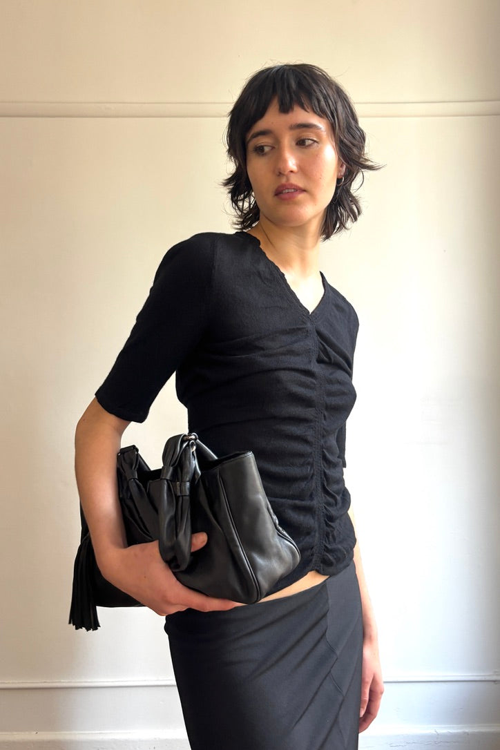 ISSEY MIYAKE HAAT RUCHED KNIT TOP