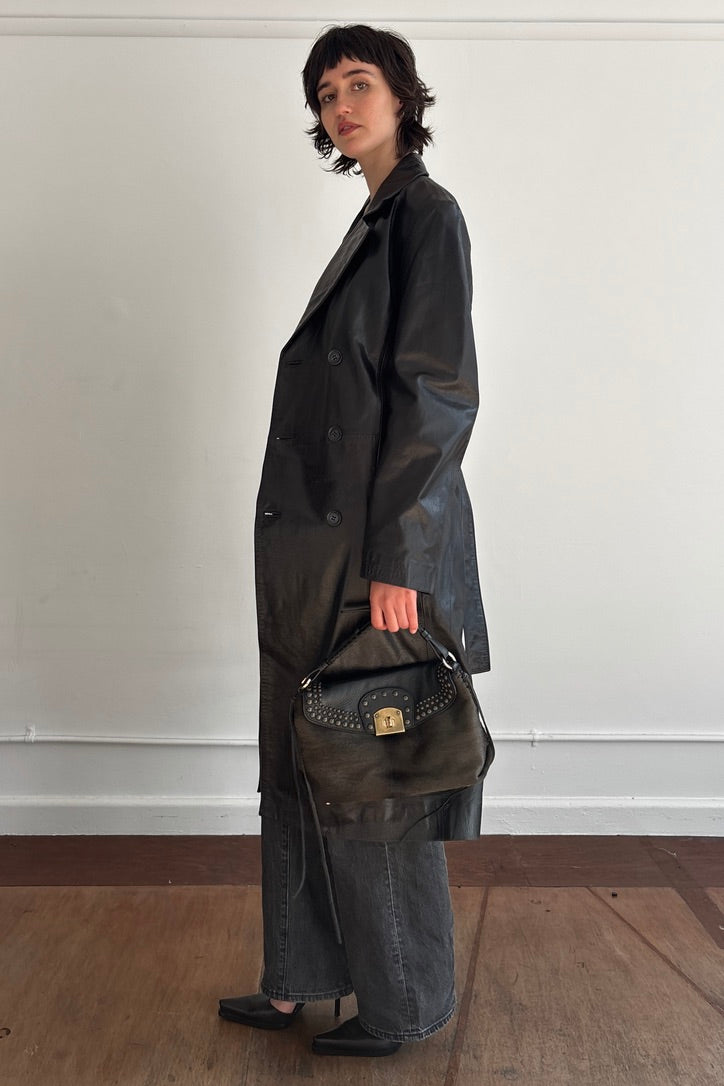 YOSHIYUKI KONISHI VINTAGE DOUBLE-BREASTED LEATHER COAT