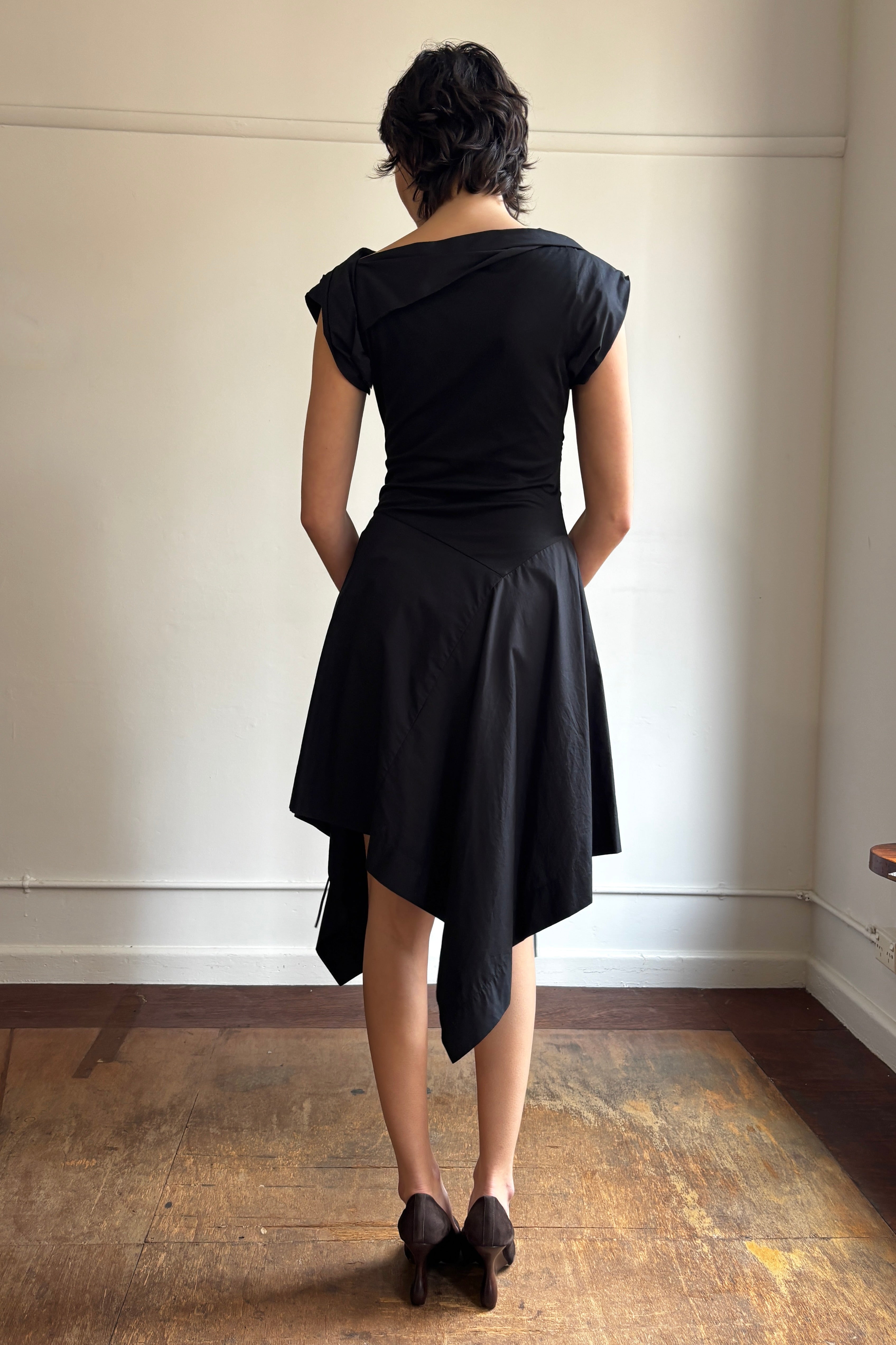VIVIENNE WESTWOOD RED LABEL ASYMMETRICAL DRAPED MIDI DRESS