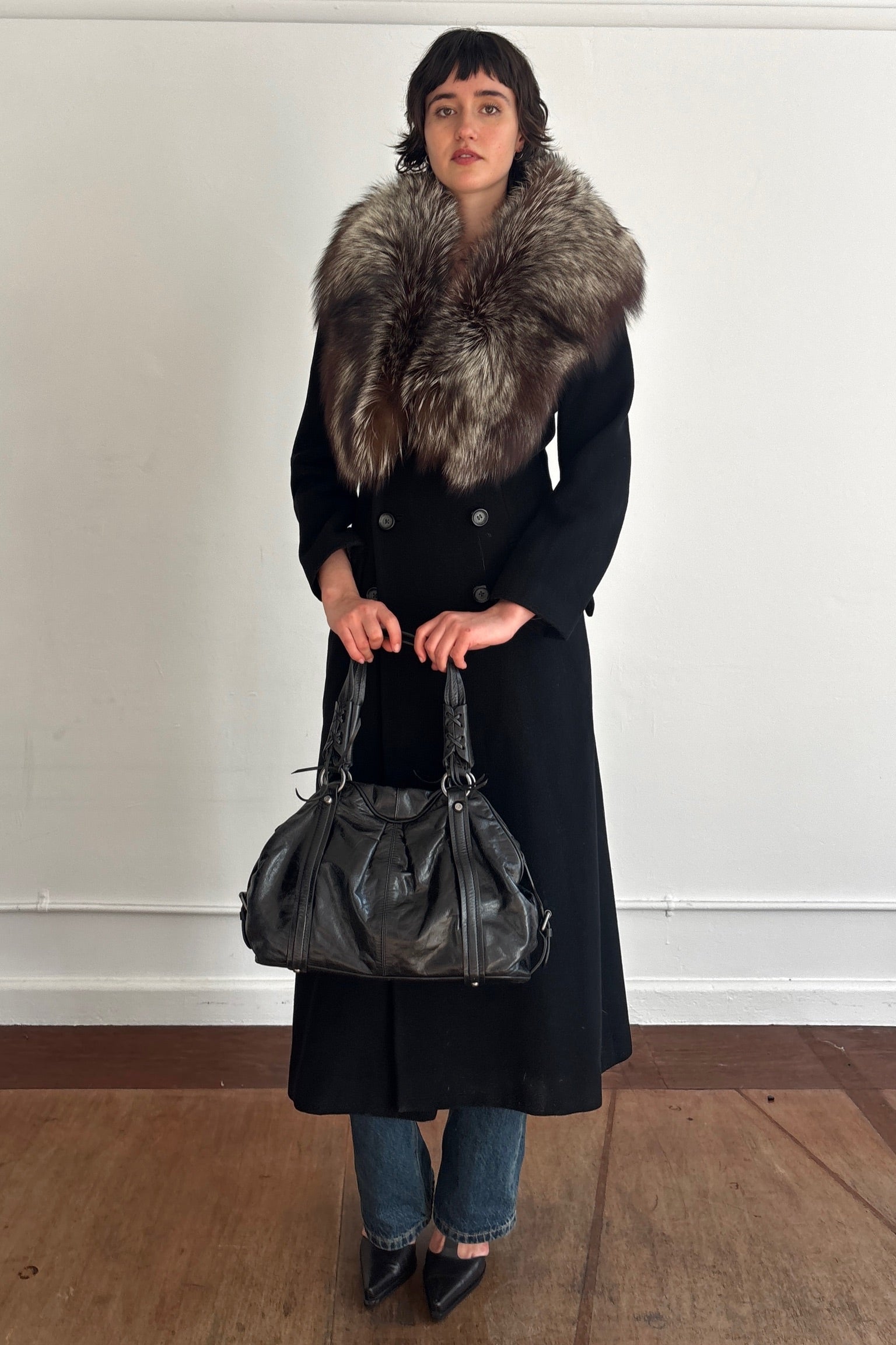 VINTAGE SILVER FOX FUR STOLE