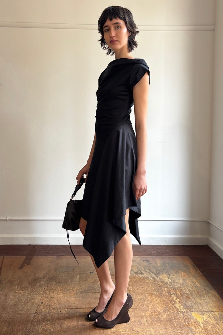 VIVIENNE WESTWOOD RED LABEL ASYMMETRICAL DRAPED MIDI DRESS