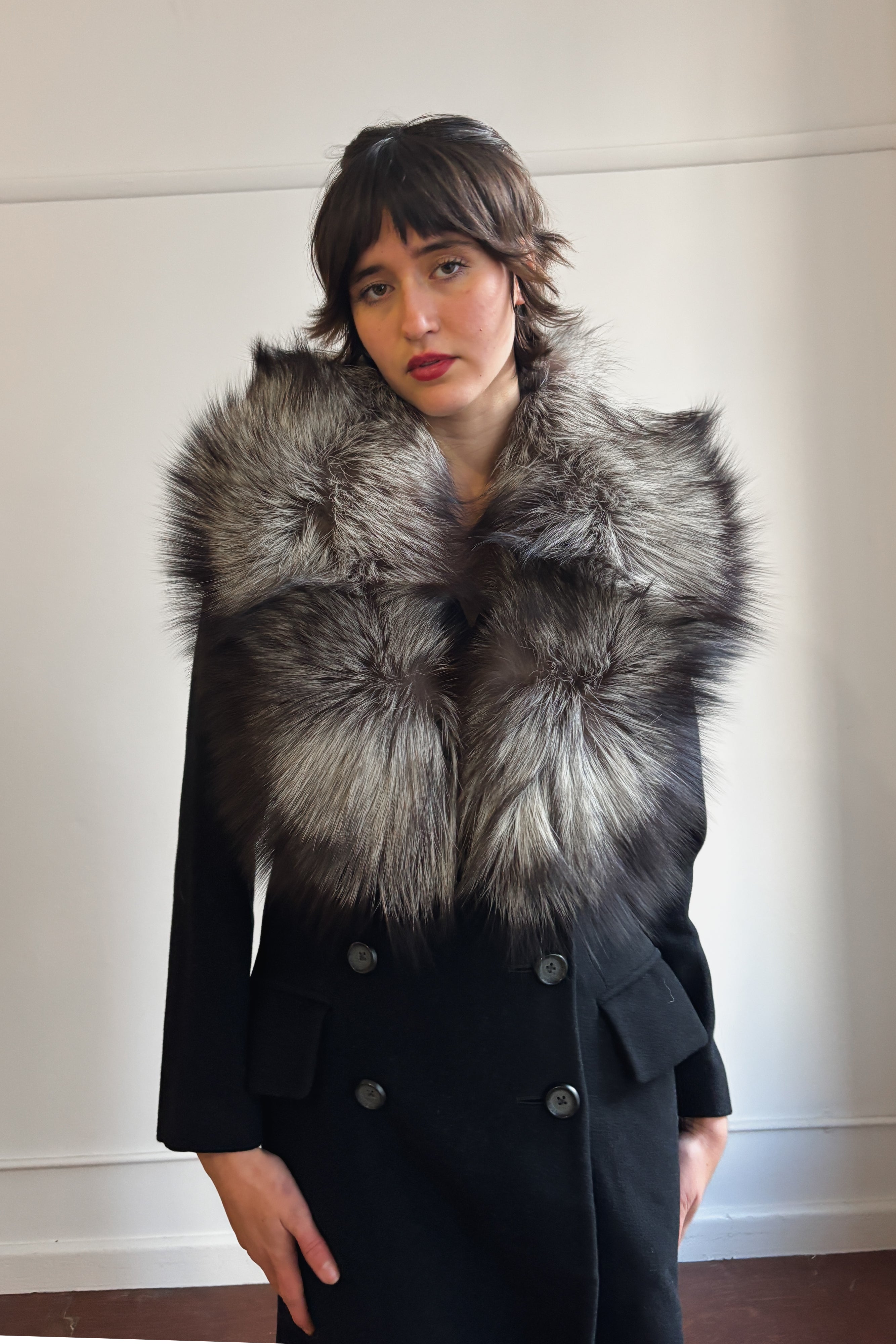 SILVER FOX FUR STOLE