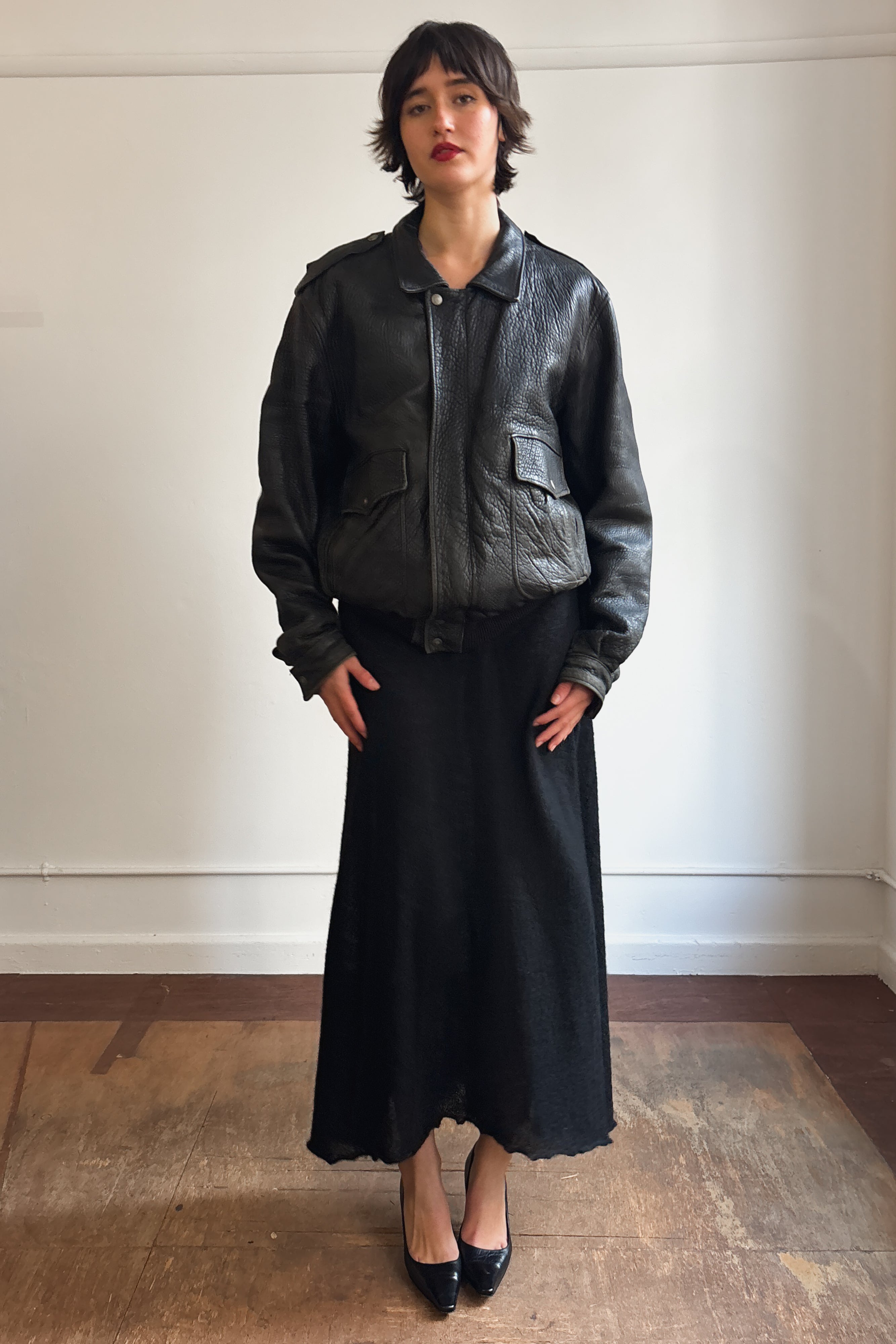 VINTAGE LEATHER BOMBER JACKET