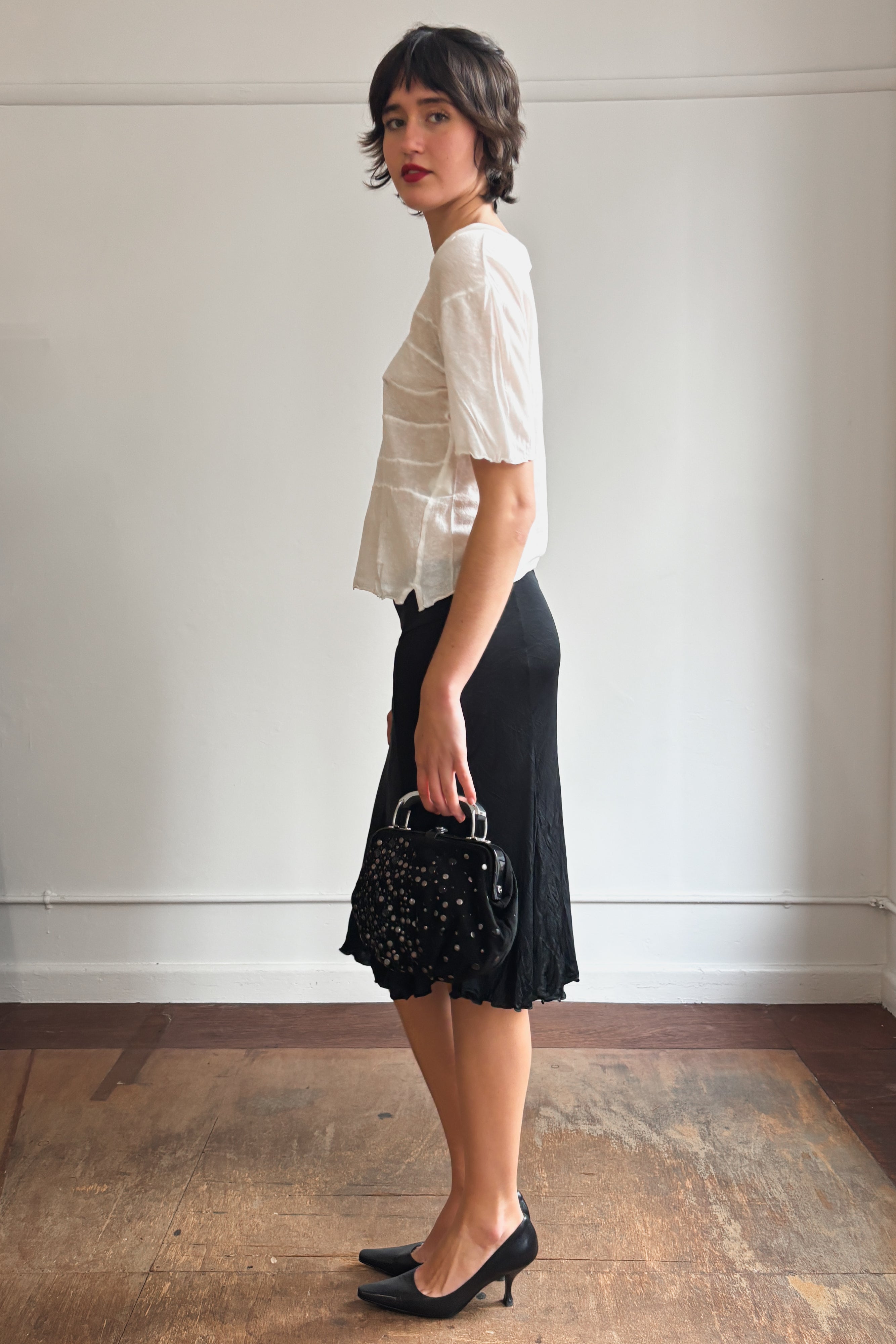 YOHJI YAMAMOTO PANELLED SHEER JERSEY TOP