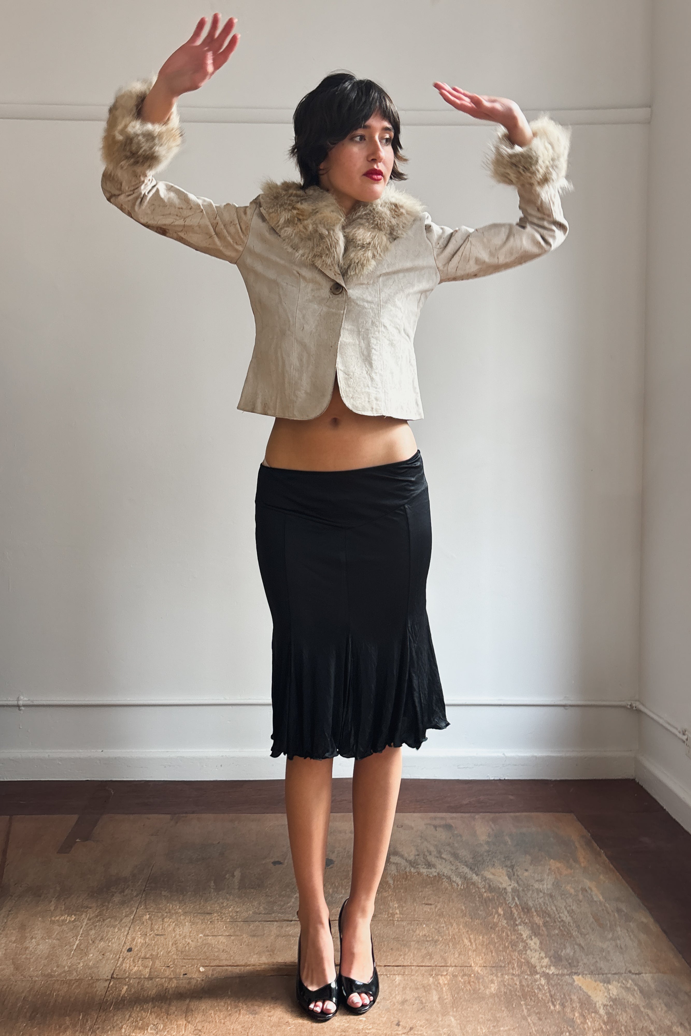 BLUMARINE SHEER STRETCH MERMAID SKIRT
