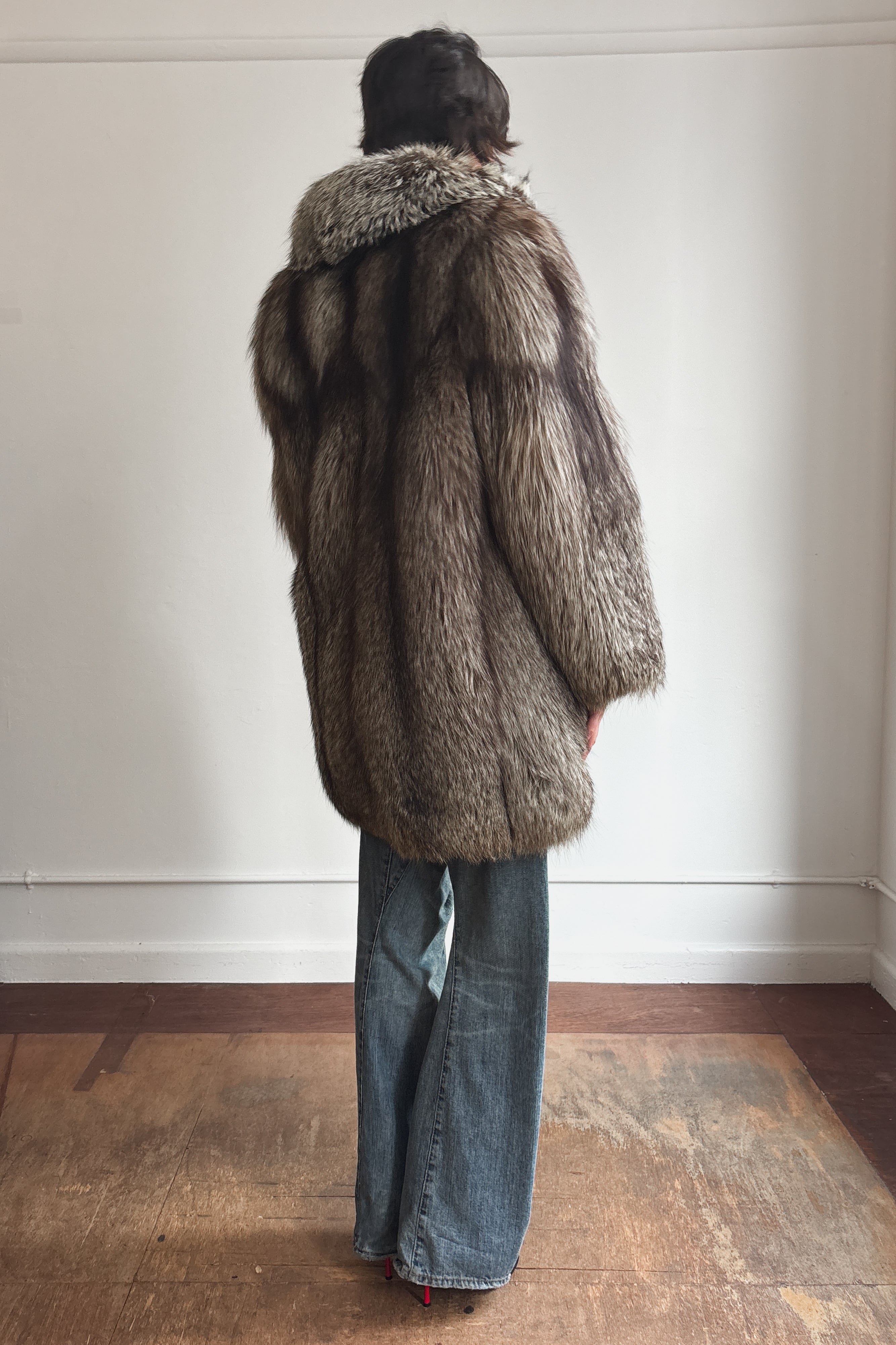 SILVER FOX FUR COAT