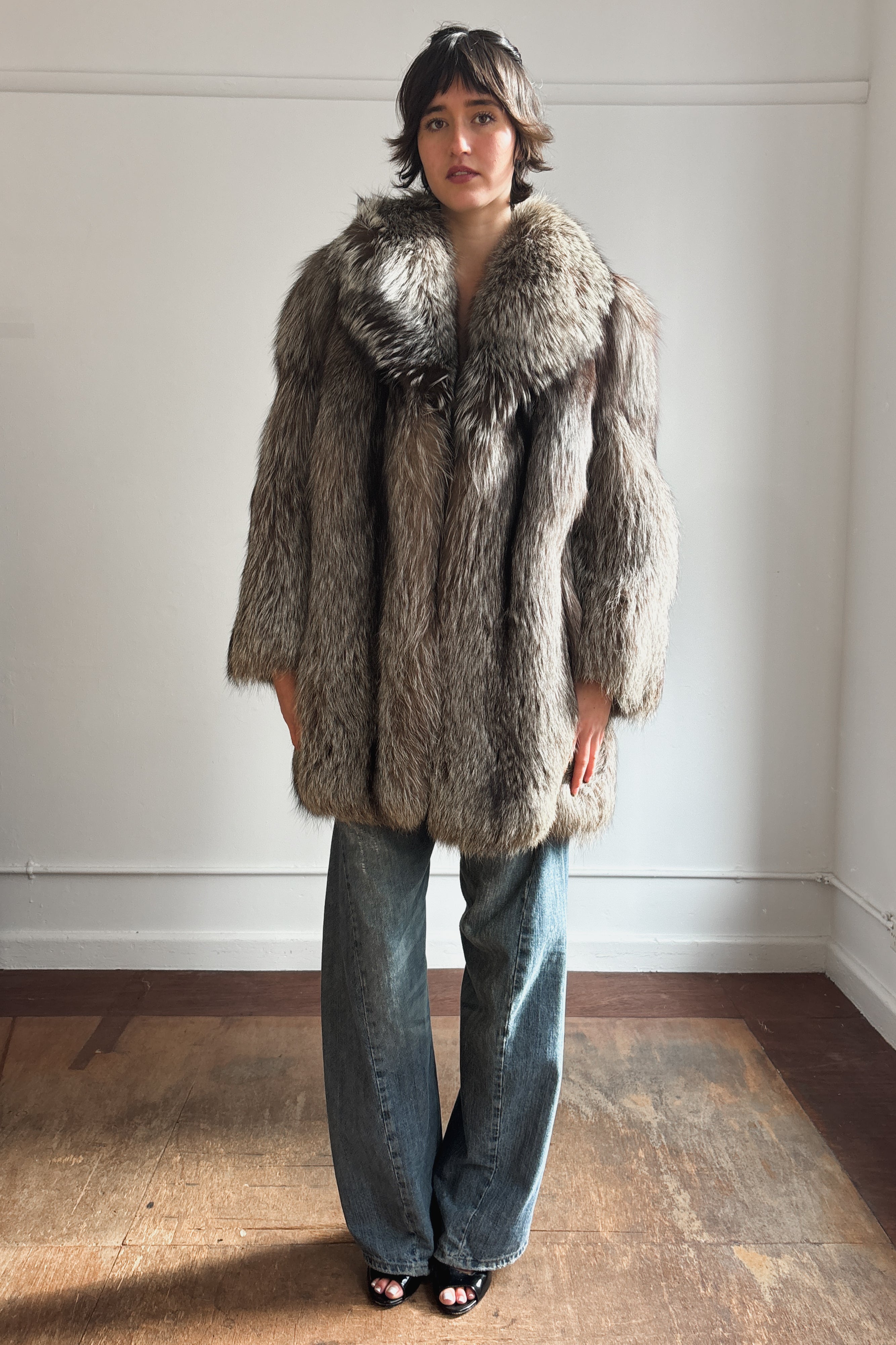 SILVER FOX FUR COAT