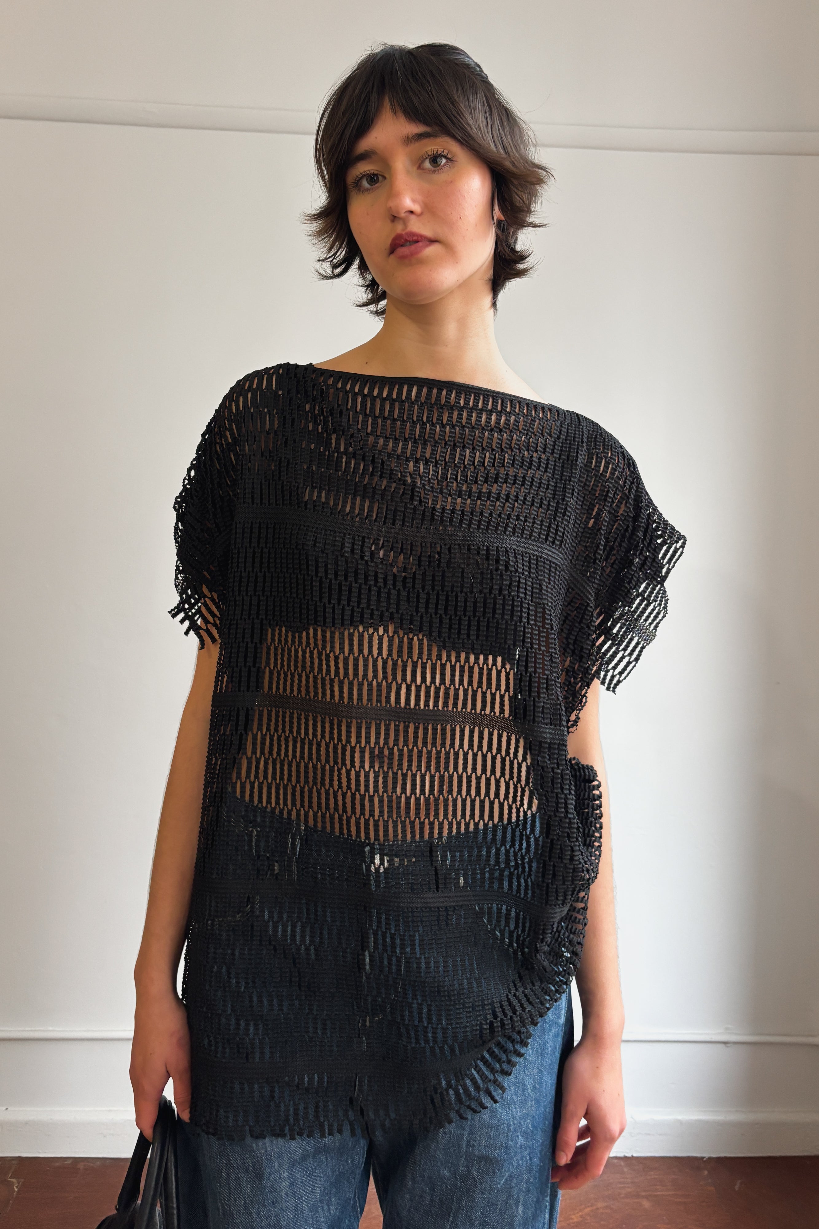 ISSEY MIYAKE CONVERTIBLE MESH TOP