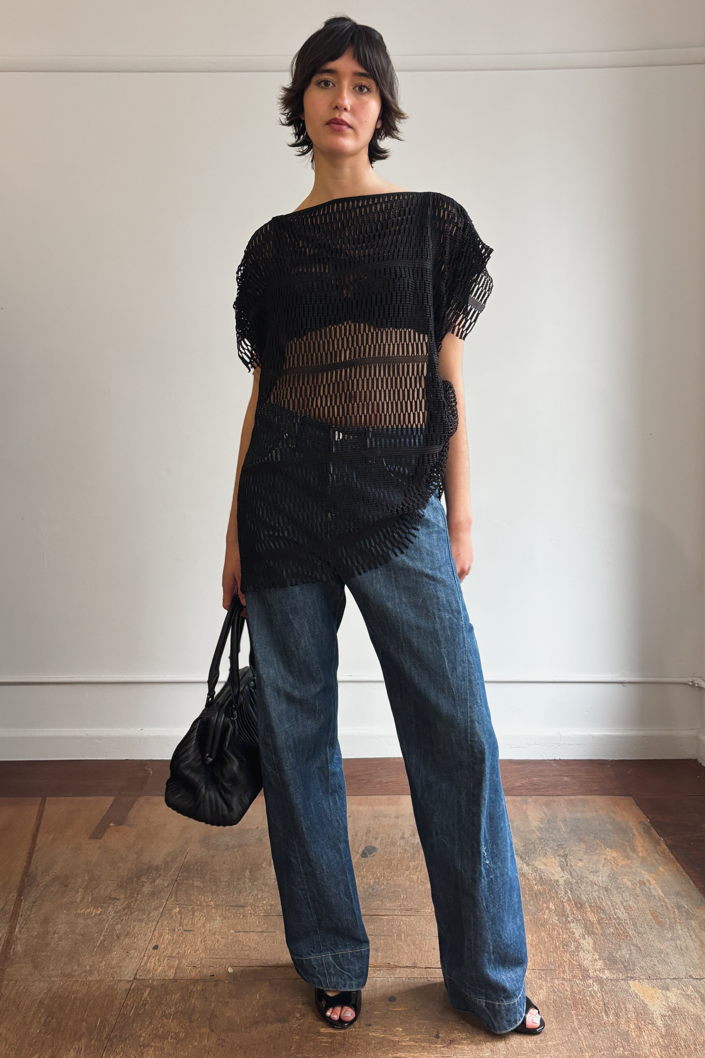 ISSEY MIYAKE CONVERTIBLE MESH TOP