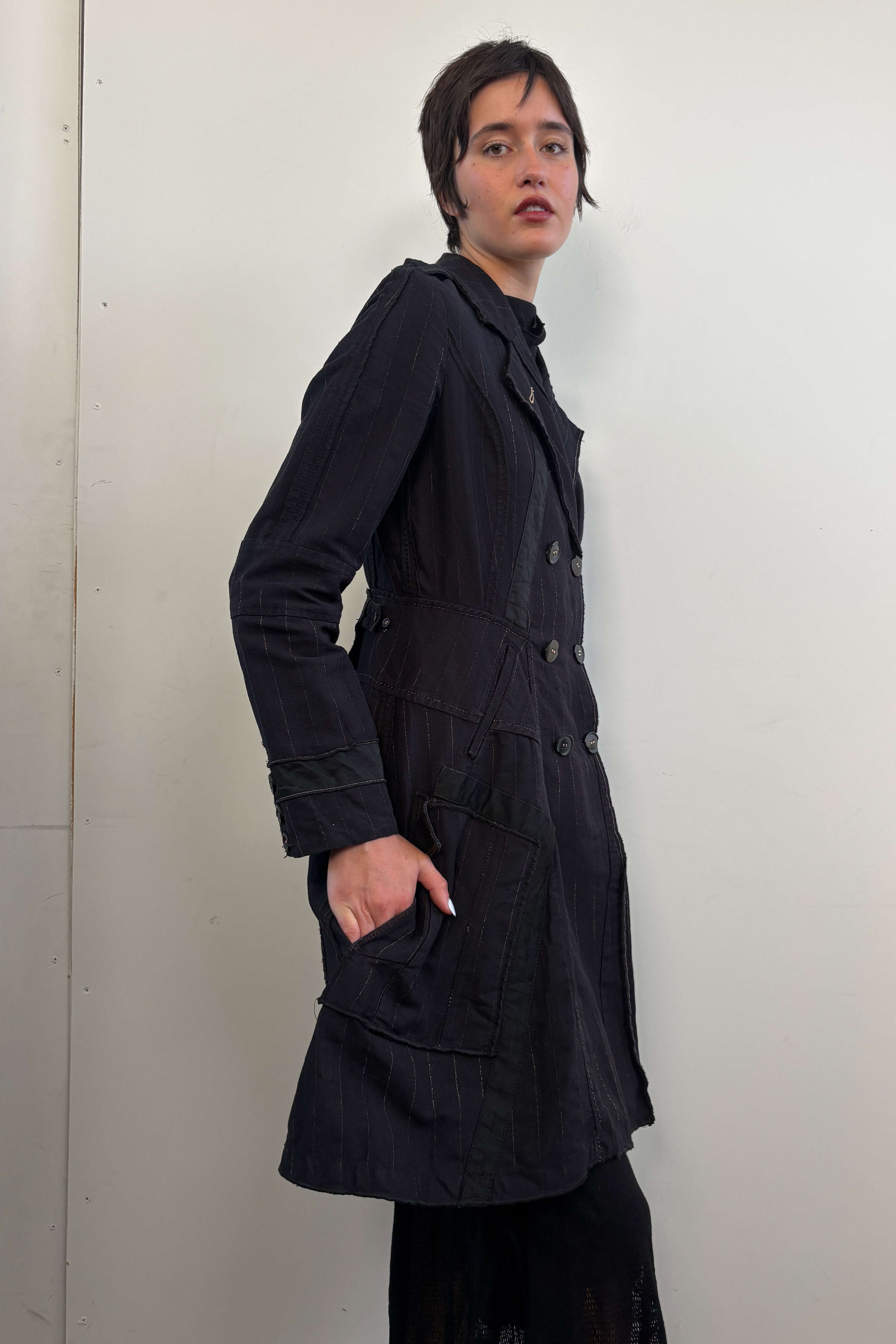 MARITHE FRANCOIS GIRBAUD PINSTRIPE COAT