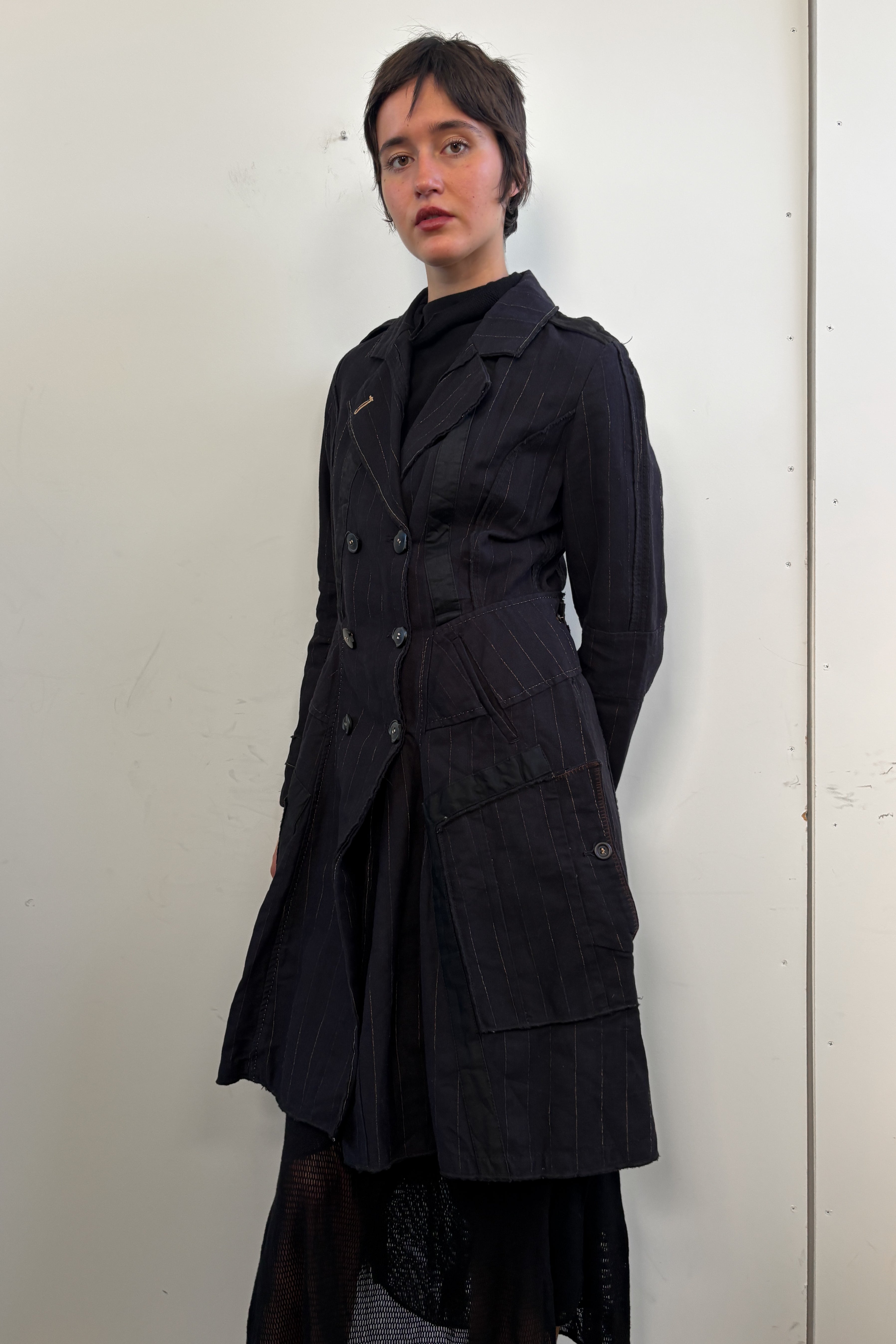 MARITHE FRANCOIS GIRBAUD PINSTRIPE COAT