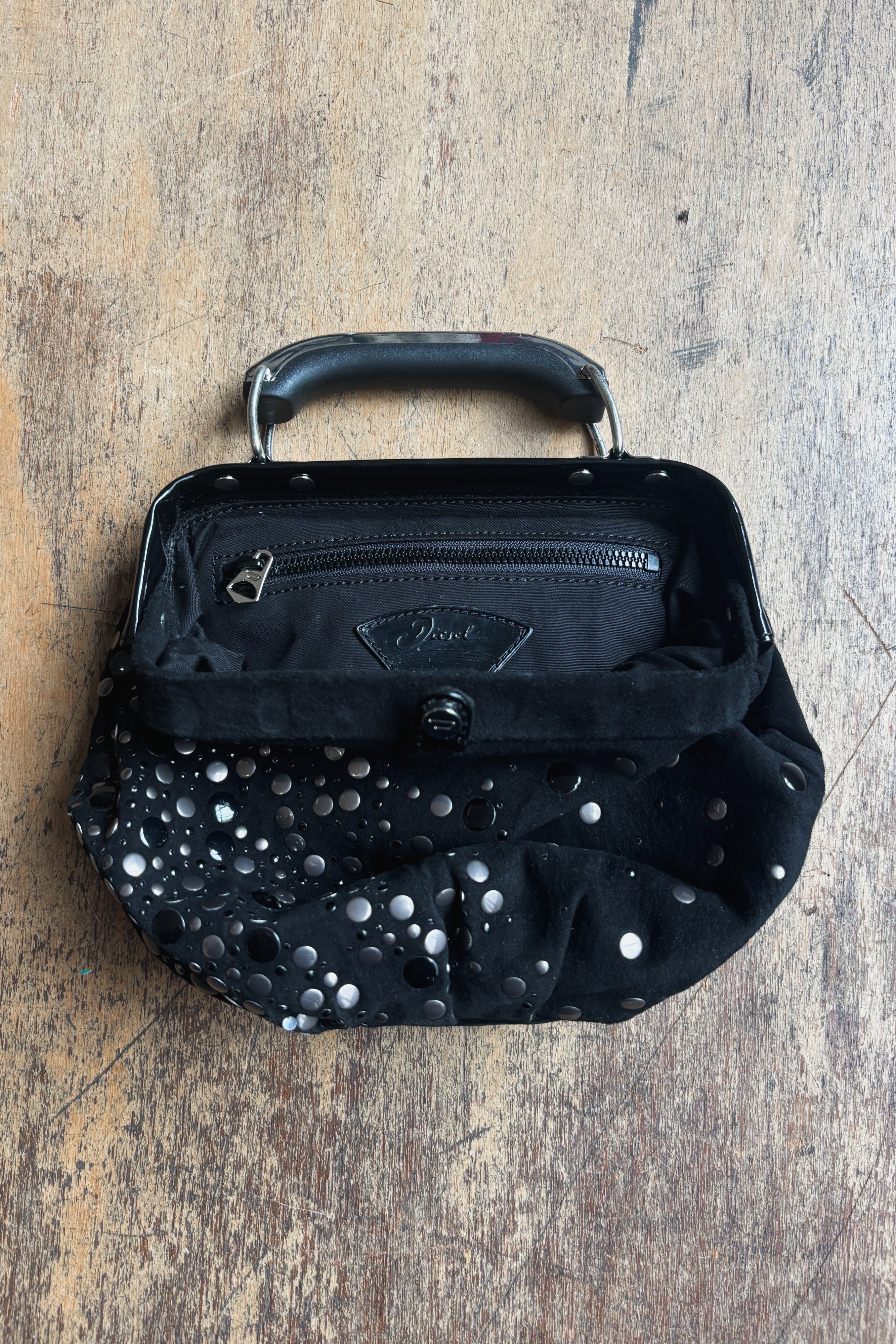 DIESEL STUDDED SUEDE MINI BAG
