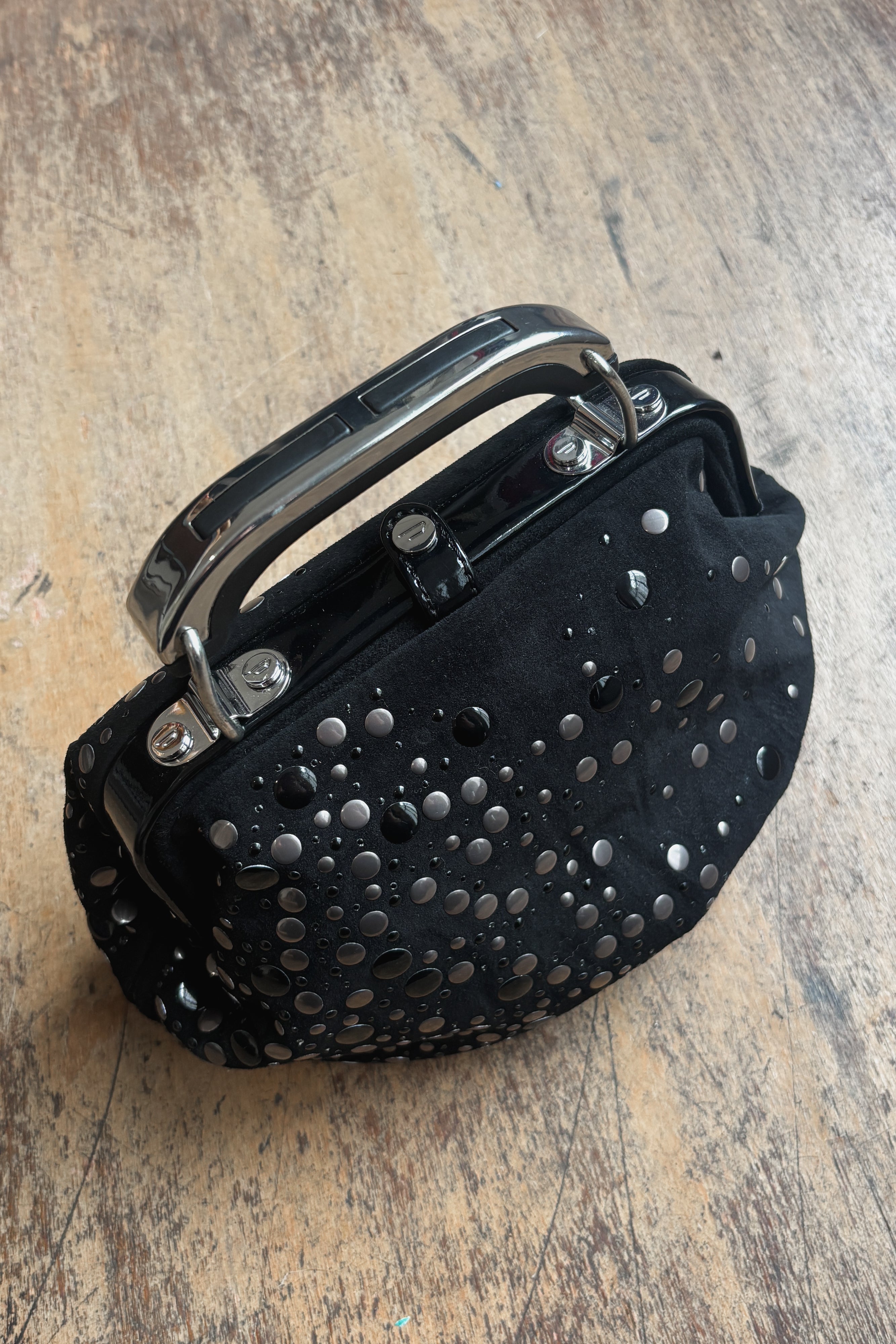 DIESEL STUDDED SUEDE MINI BAG