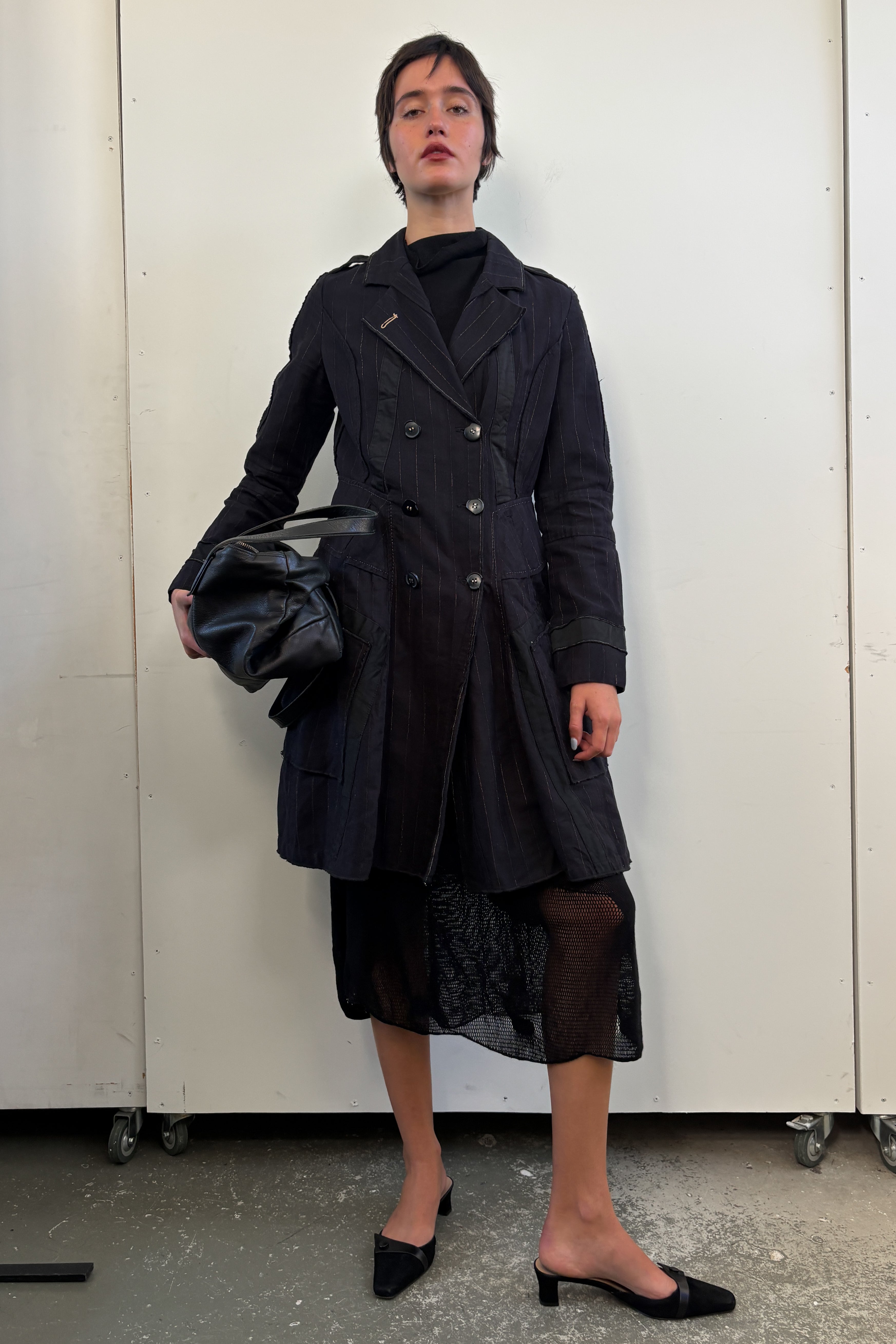 MARITHE FRANCOIS GIRBAUD PINSTRIPE COAT