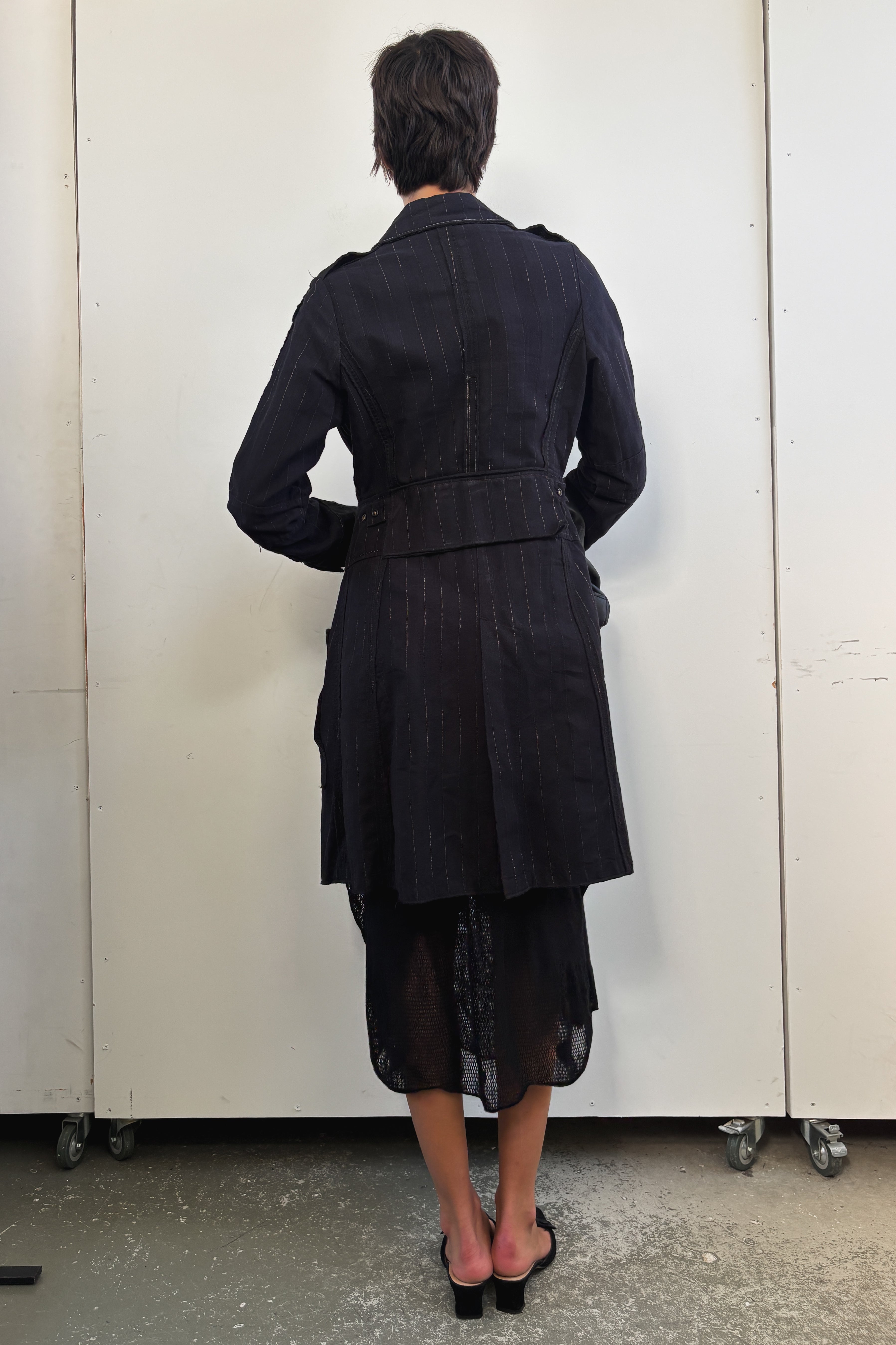 MARITHE FRANCOIS GIRBAUD PINSTRIPE COAT