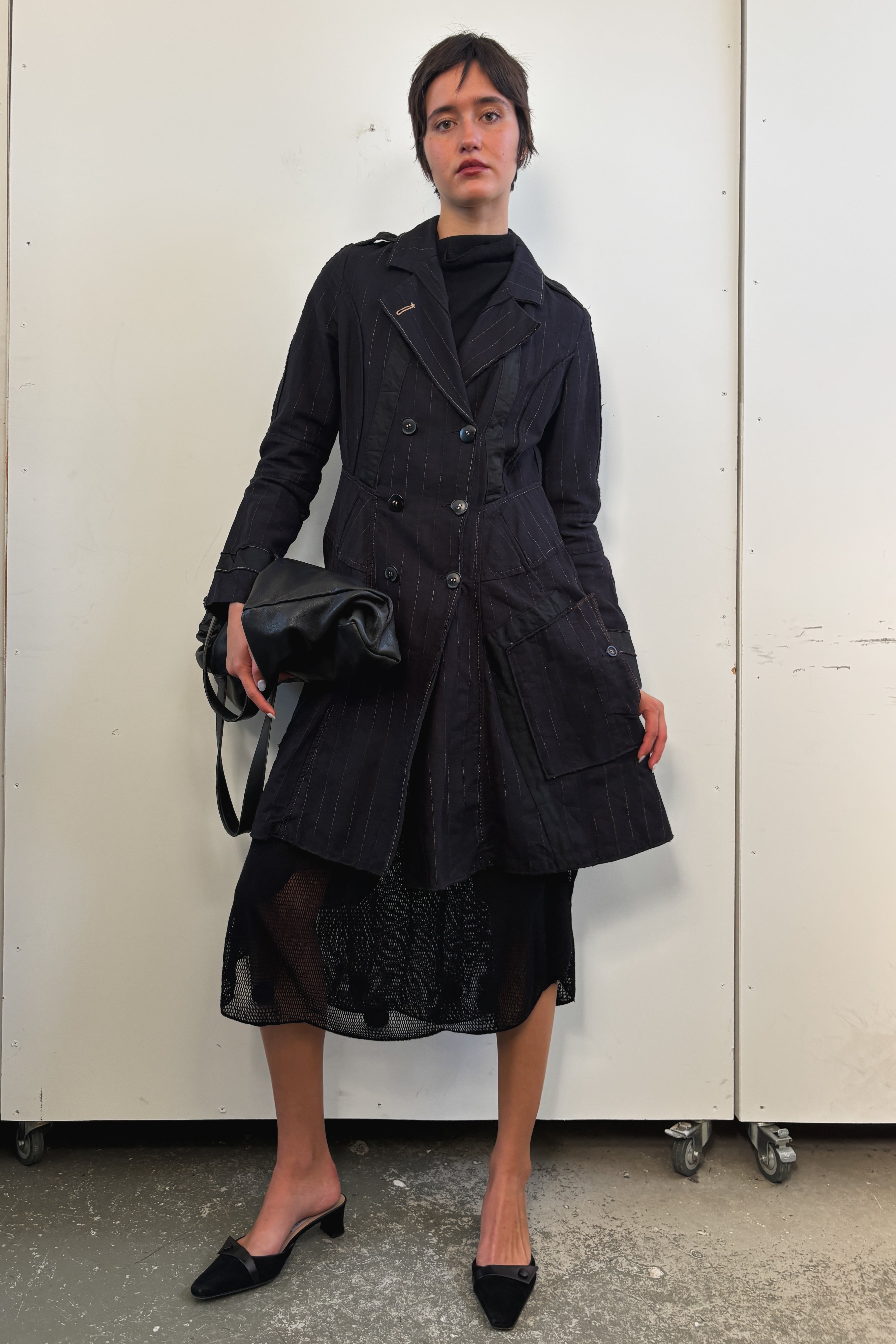 MARITHE FRANCOIS GIRBAUD PINSTRIPE COAT