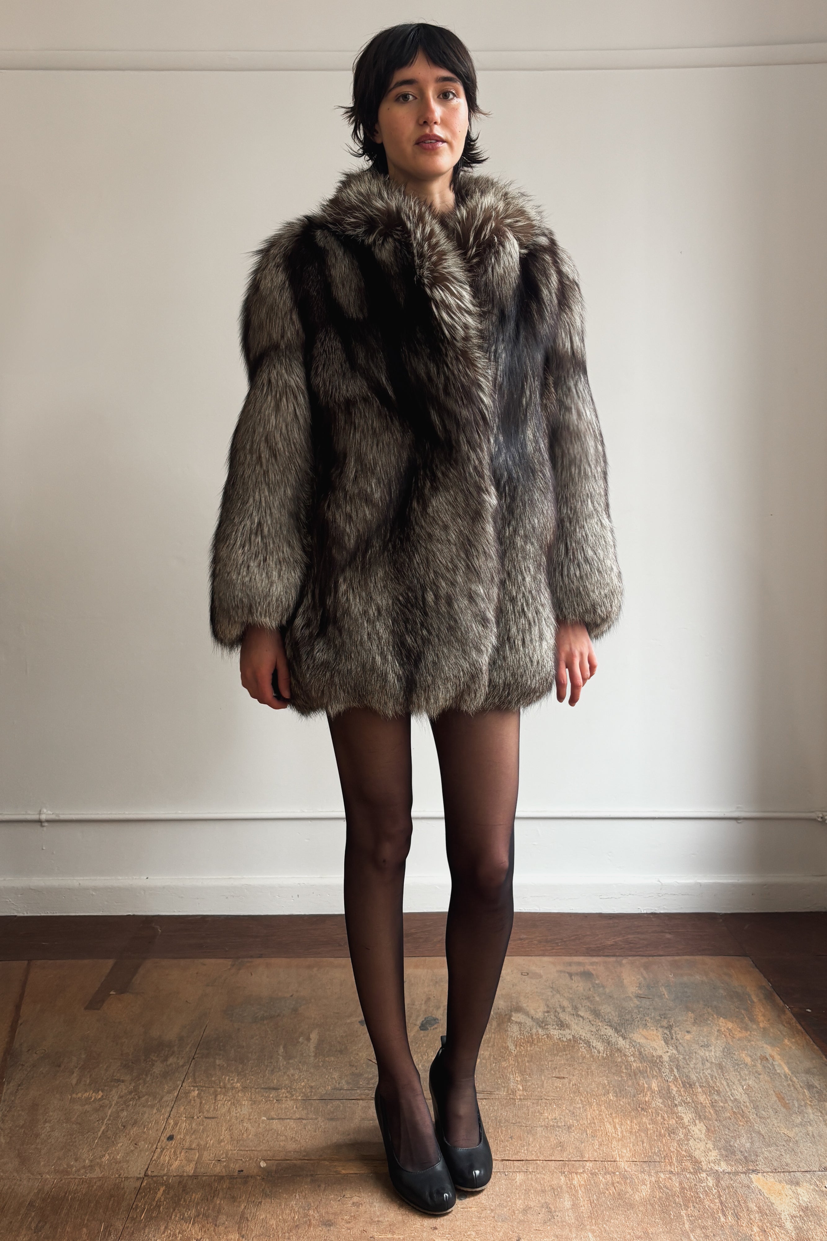 SILVER FOX FUR COAT