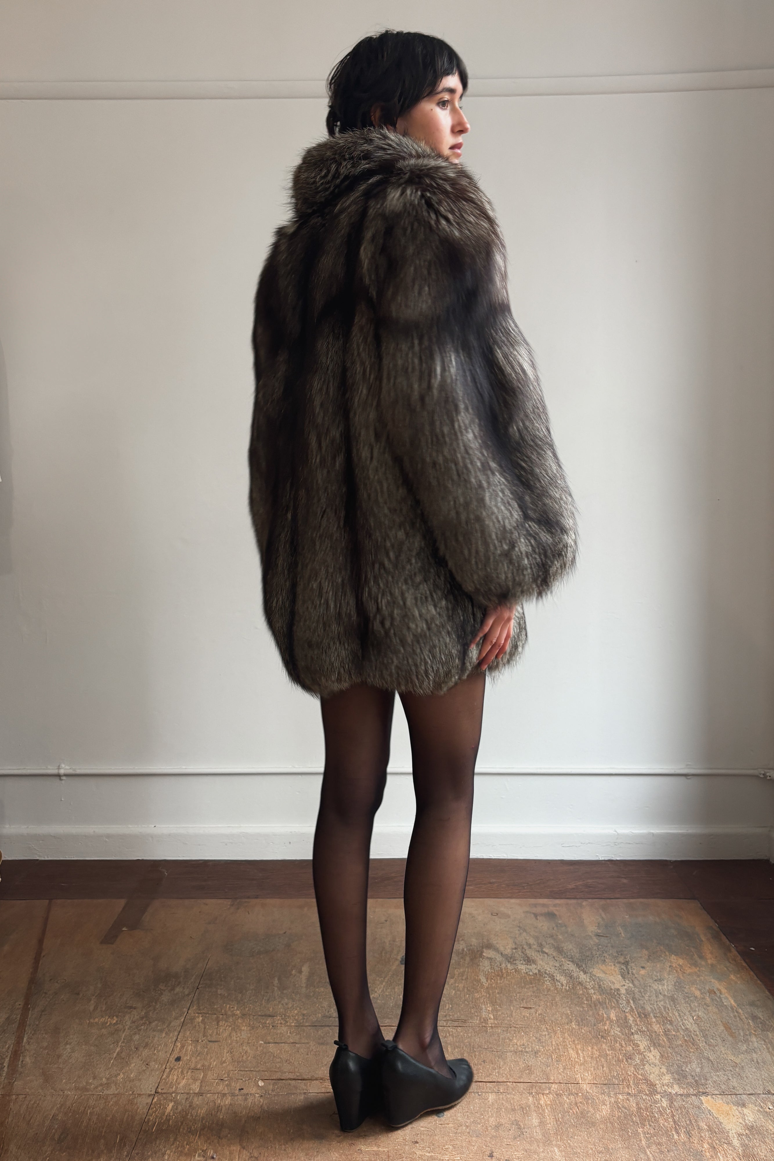 SILVER FOX FUR COAT