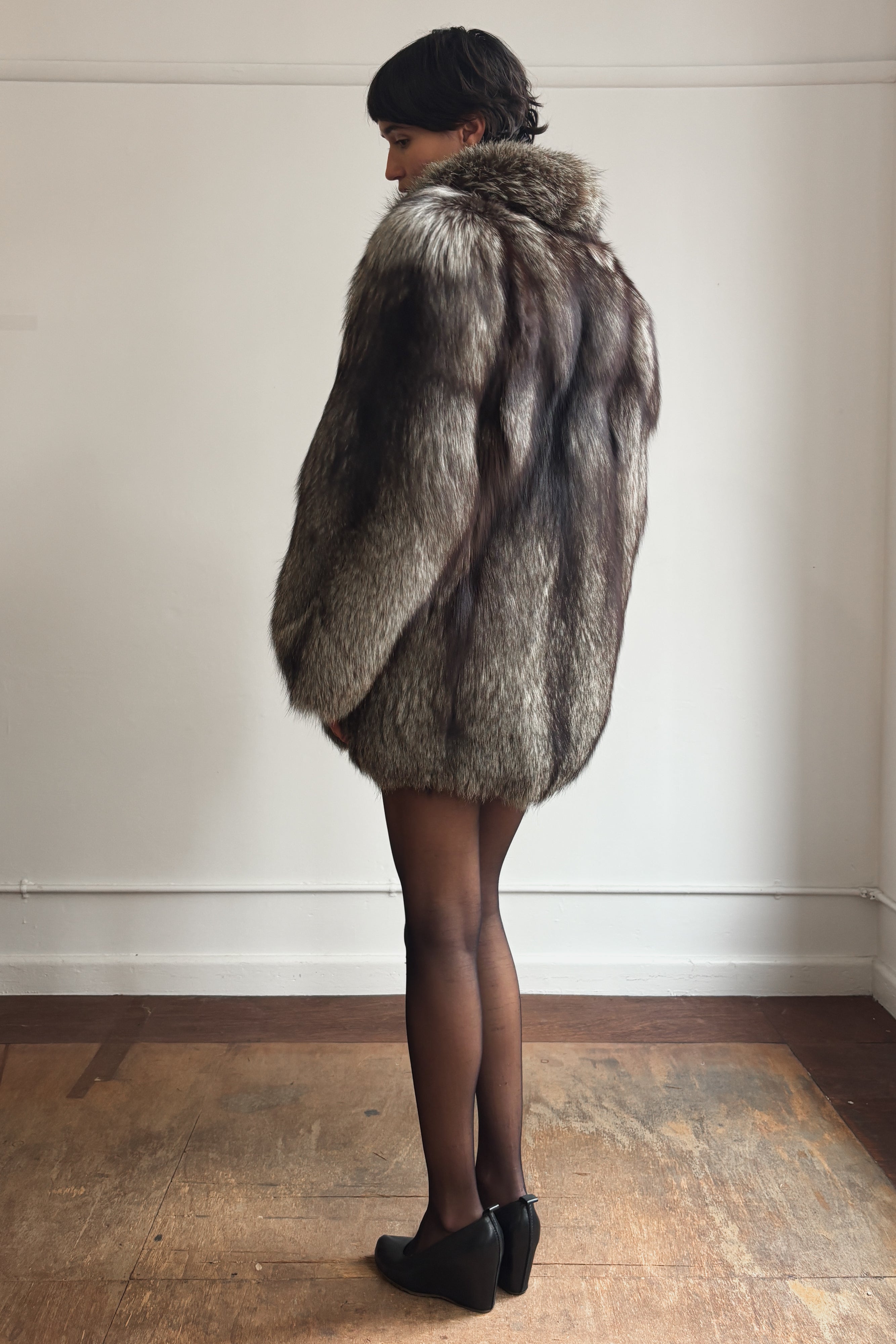 SILVER FOX FUR COAT