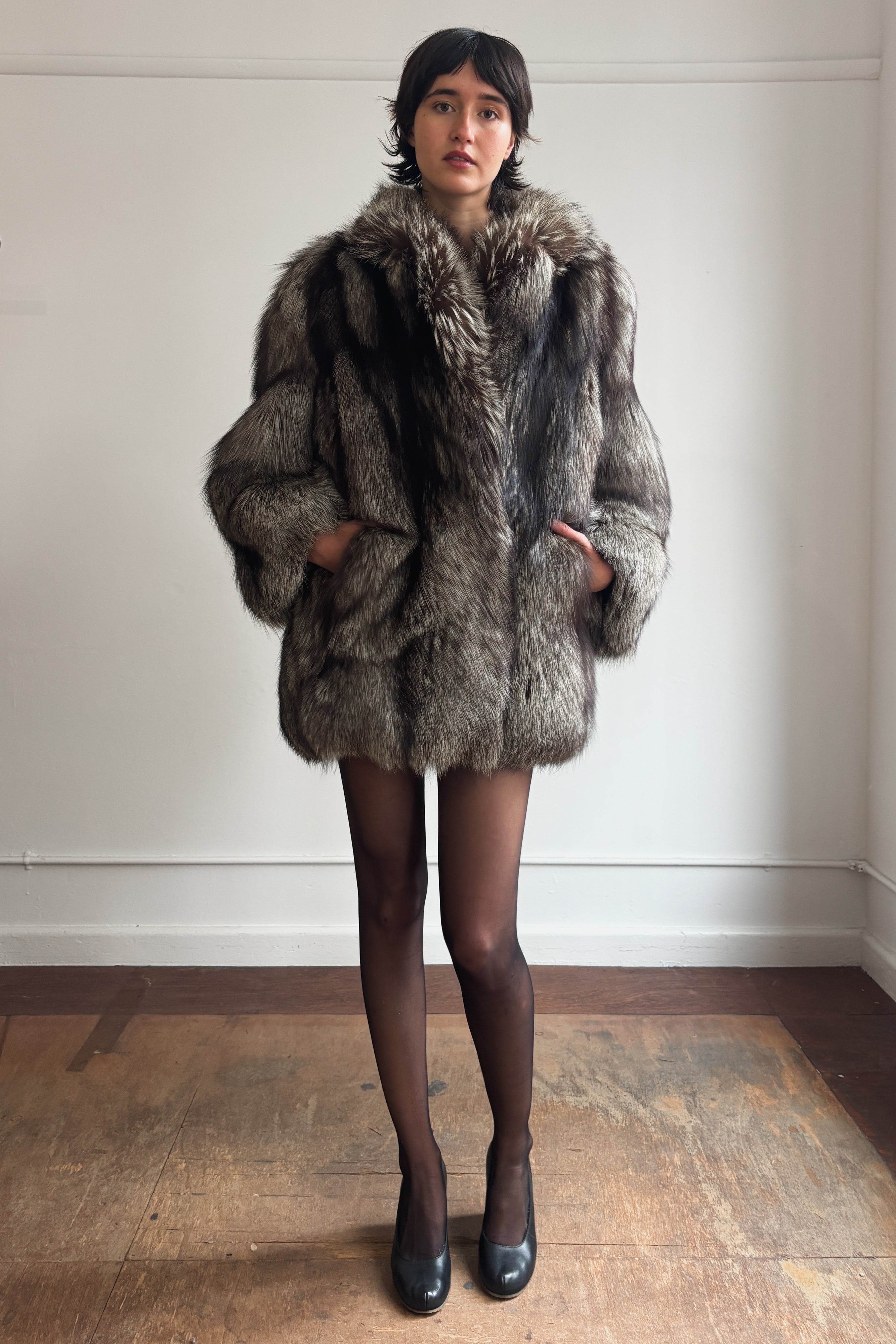 SILVER FOX FUR COAT