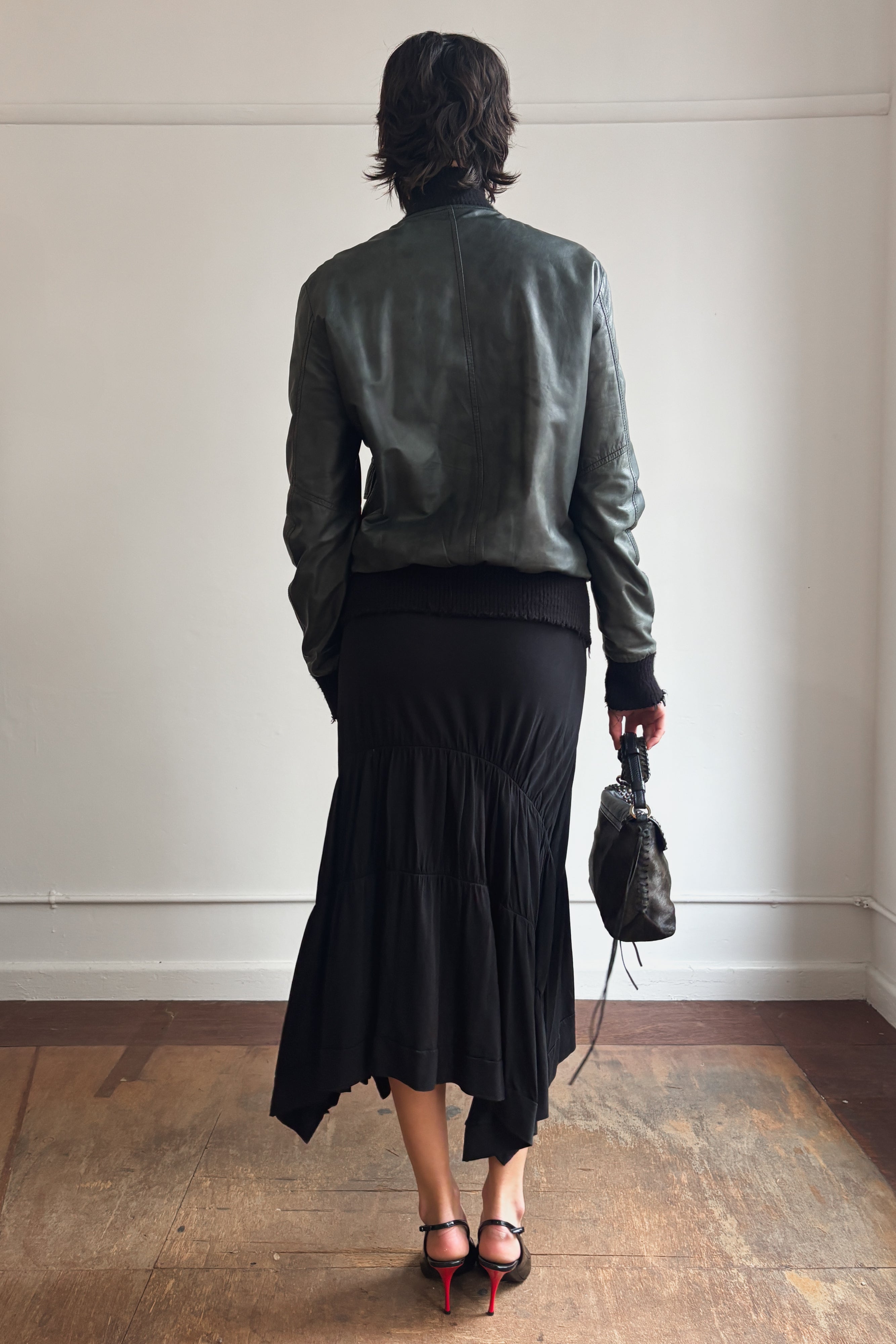 COP COPINE ASYMMETRICAL SHIRRED MAXI SKIRT