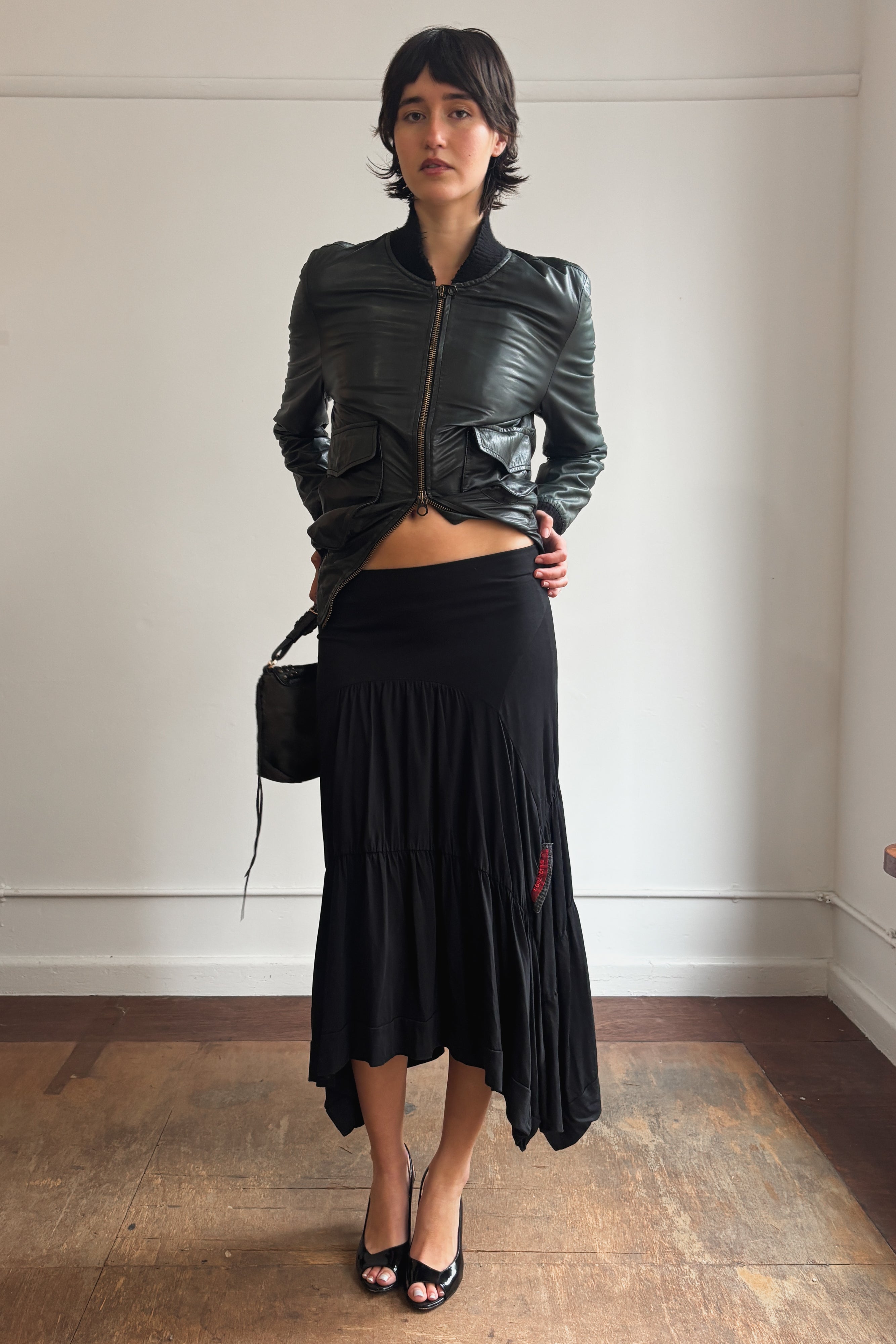 COP COPINE ASYMMETRICAL SHIRRED MAXI SKIRT