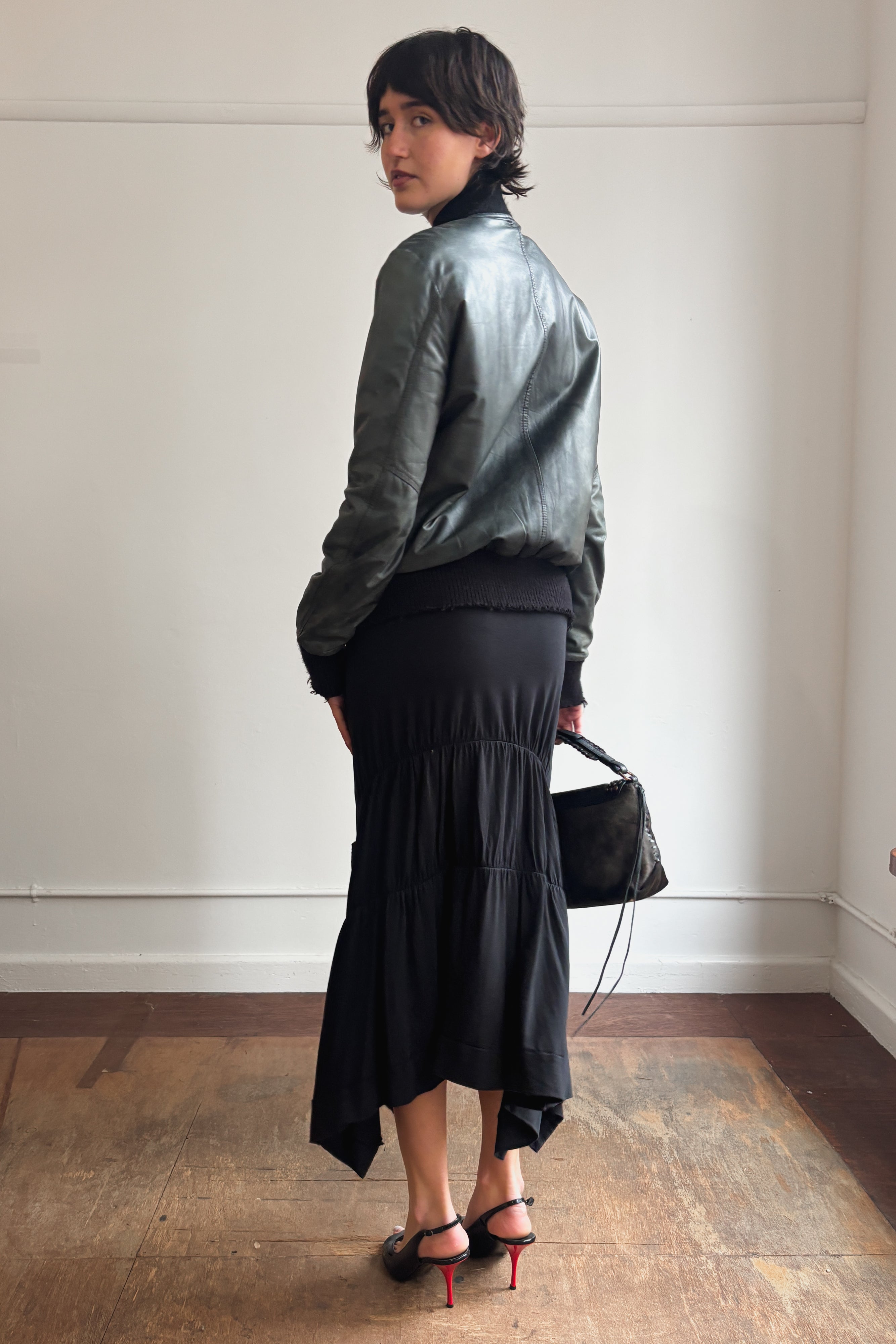 COP COPINE ASYMMETRICAL SHIRRED MAXI SKIRT