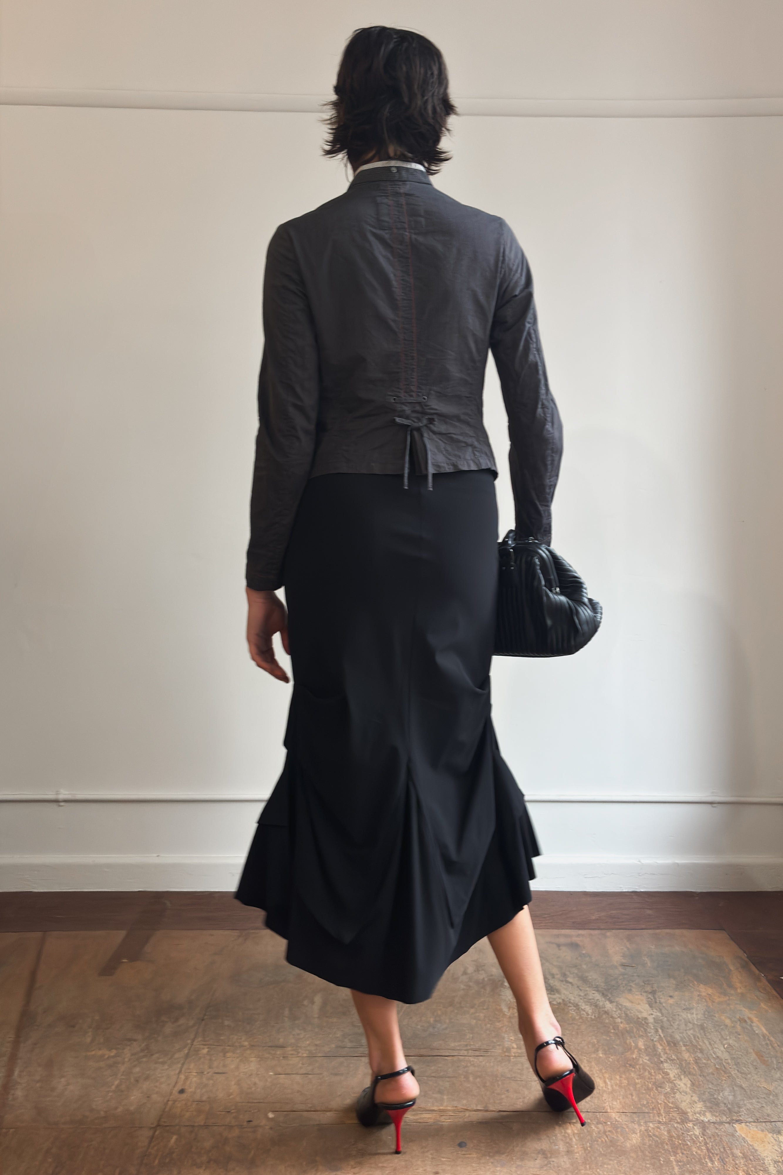 MARITHÉ FRANÇOIS GIRBAUD ASYM PINSTRIPE BUTTON UP