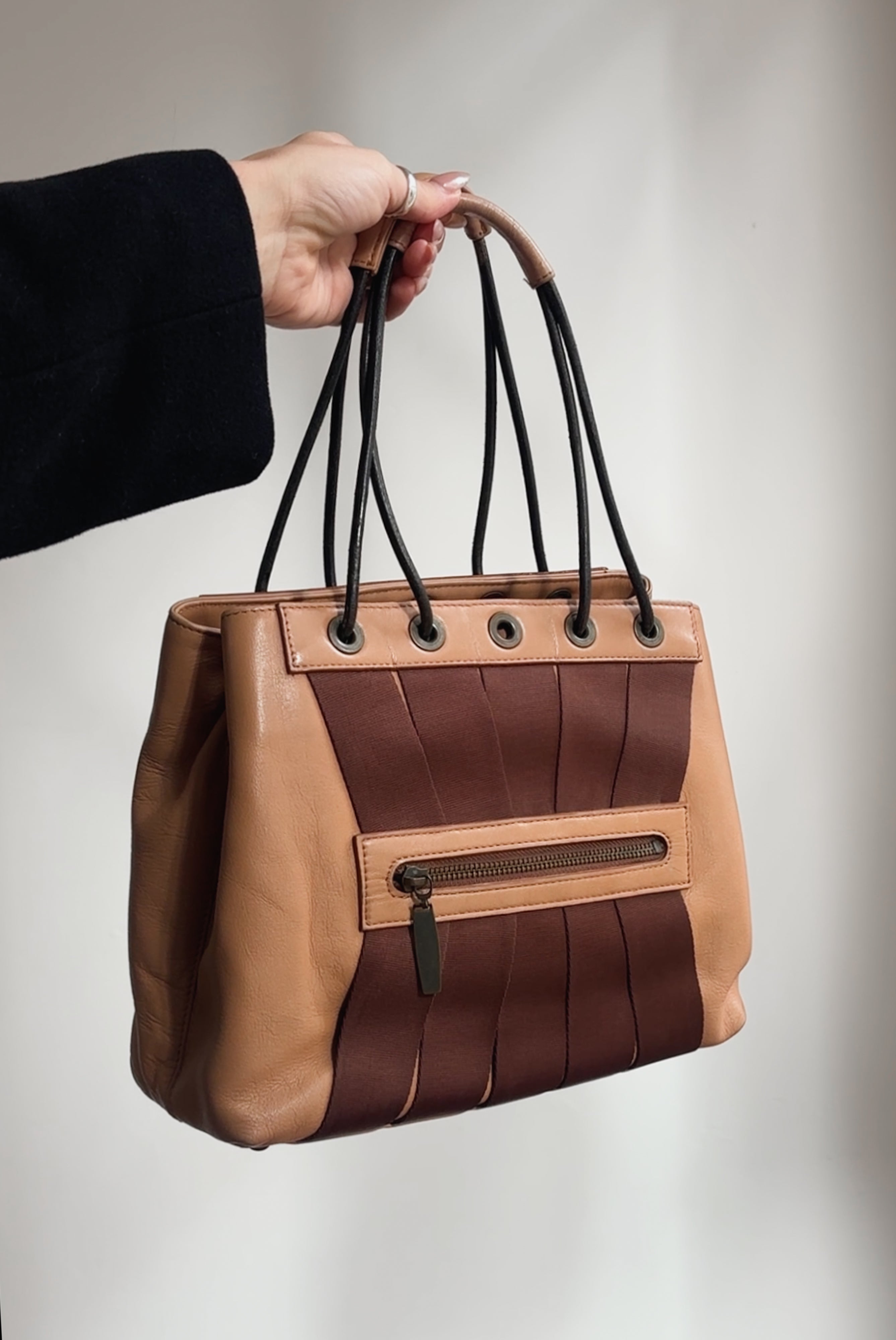 JEAN PAUL GAULTIER TWO-TONE BONDAGE BAG