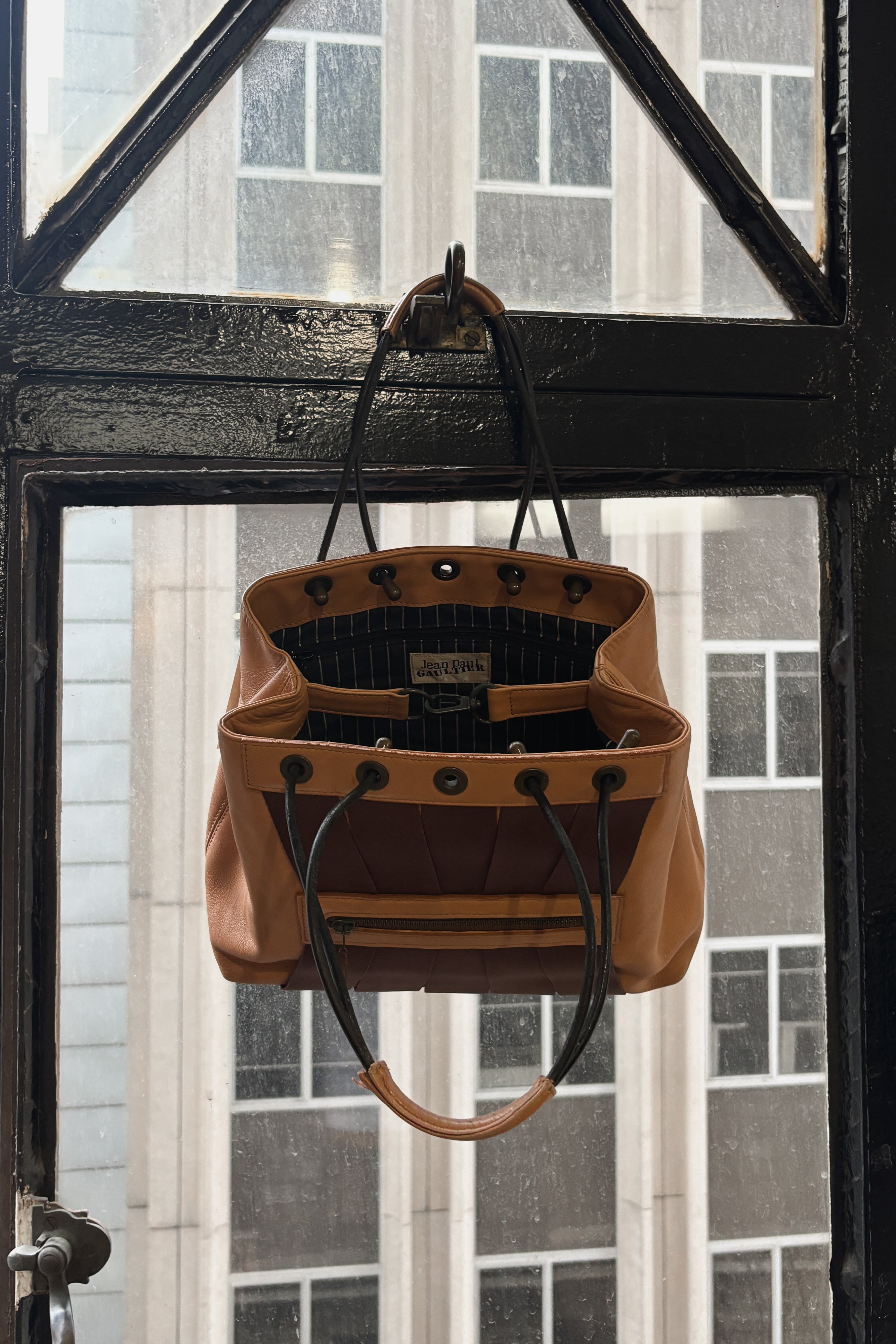 JEAN PAUL GAULTIER TWO-TONE BONDAGE BAG