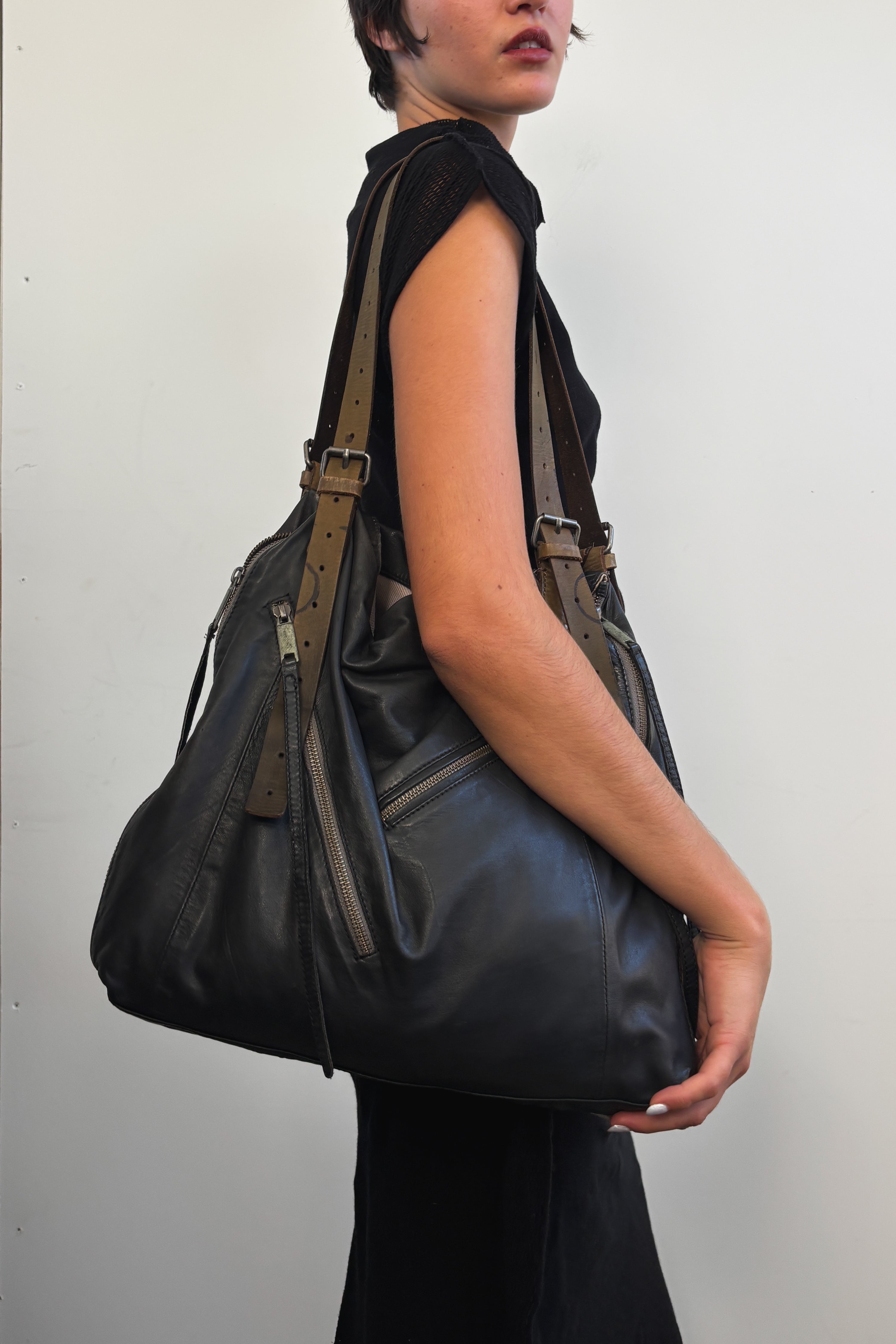 DIESEL LEATHER SHOULDER BAG