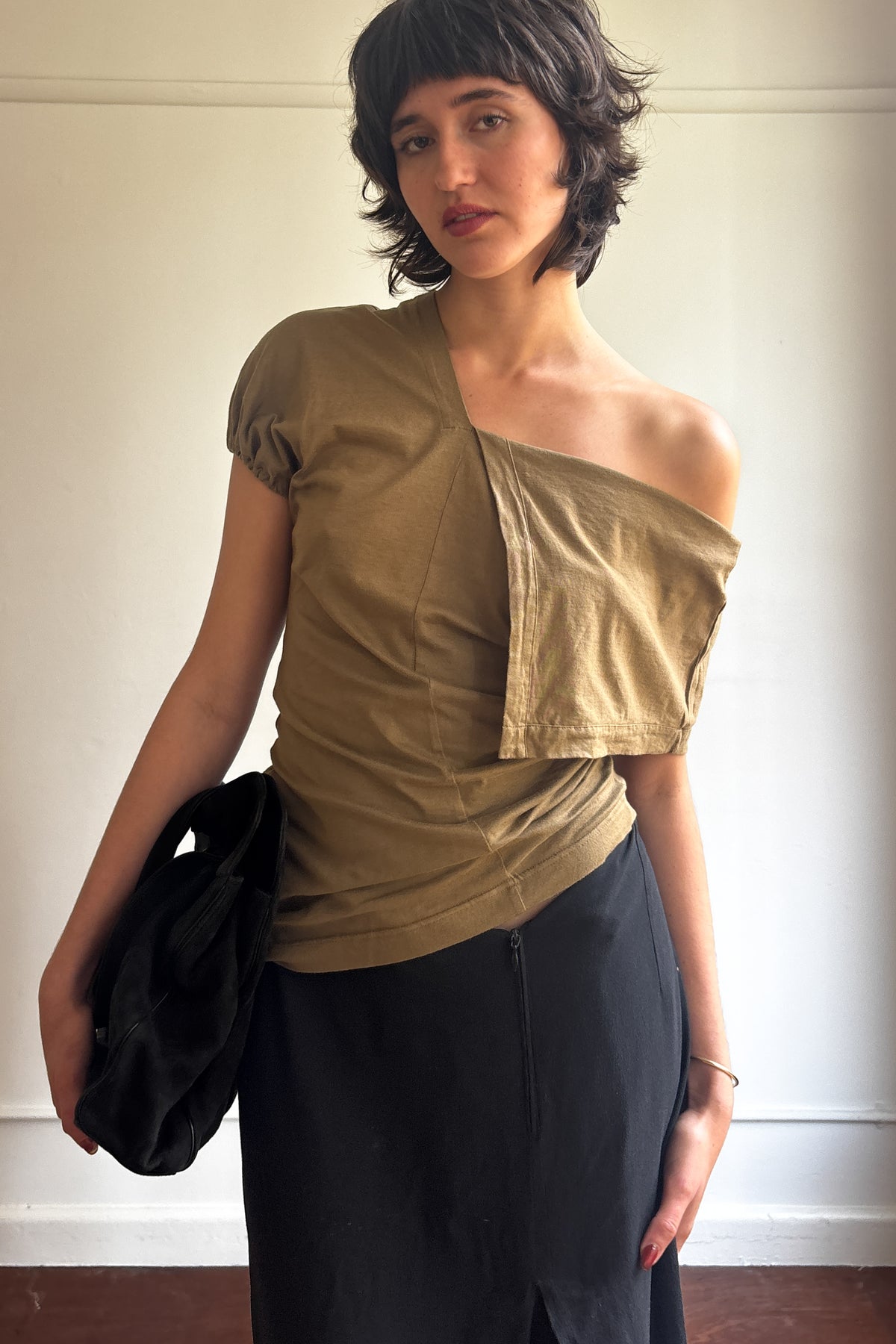 TRICOT COMME DES GARÇONS AD1989 ASYMMETRIC DRAPED TOP