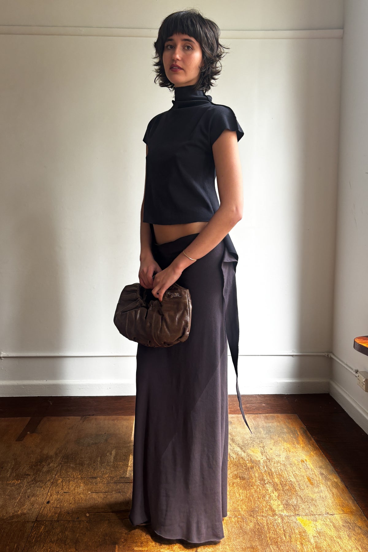 FRANCESCO BIASIA GATHERED LEATHER BAG