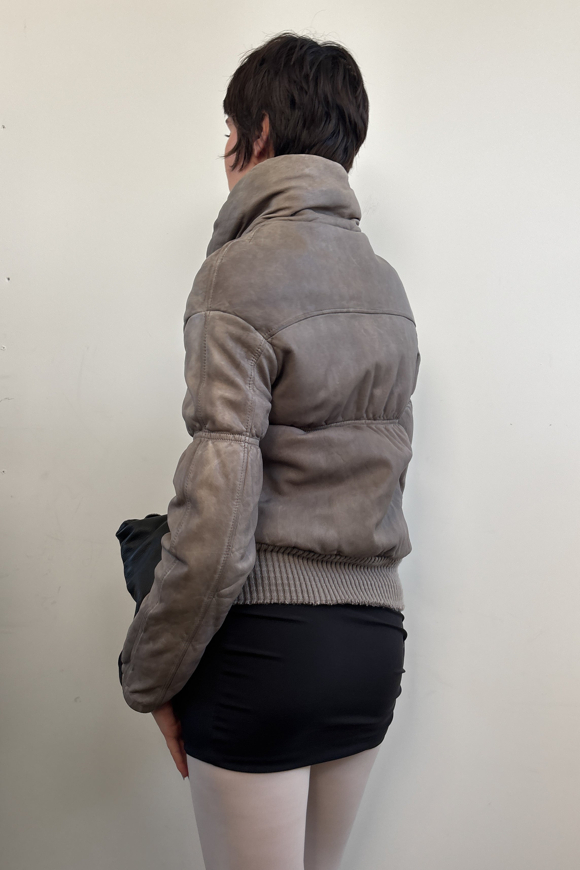 GIORGIO BRATO LEATHER PUFFER