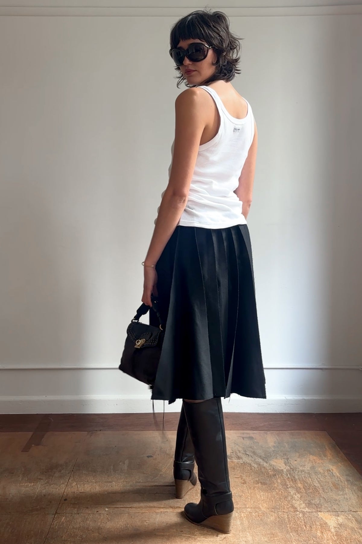 JUNYA WATANABE COMME DES GARÇONS AD2015 PLEATED WOOL SKIRT