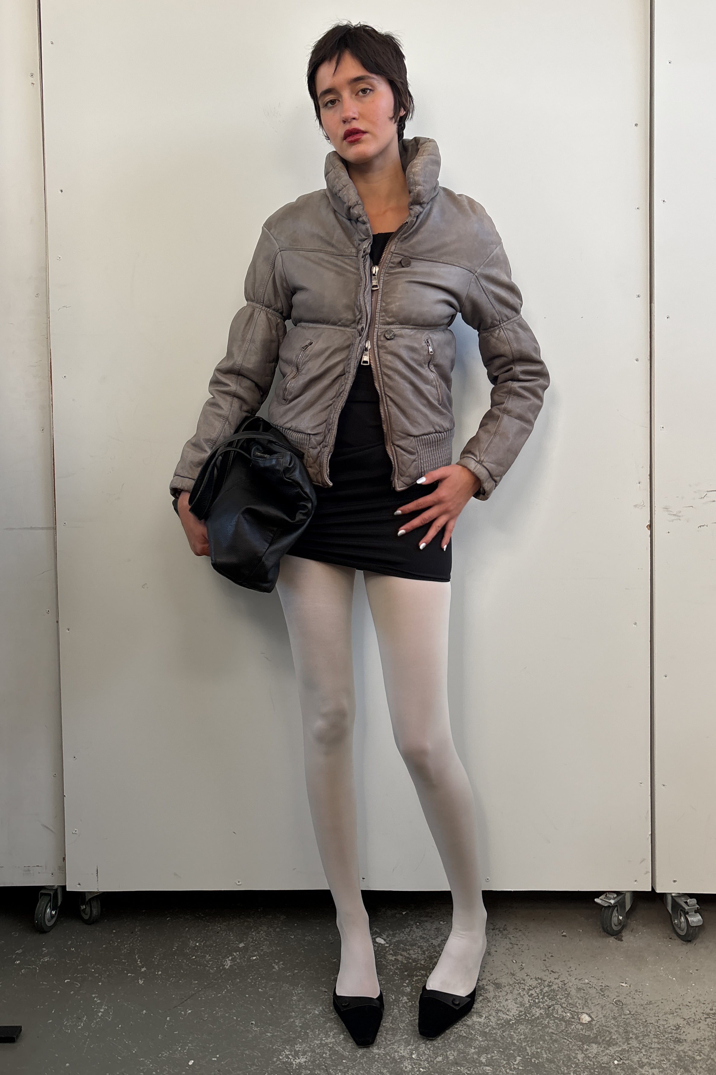 GIORGIO BRATO LEATHER PUFFER