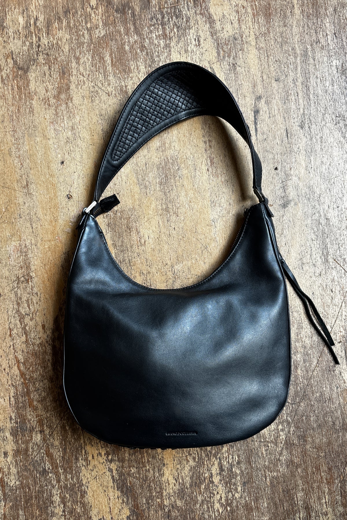 FRANCESCO BIASIA WOVEN LEATHER SHOULDER BAG