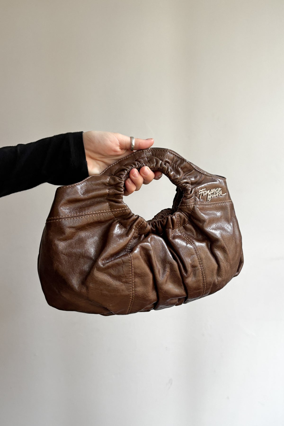 FRANCESCO BIASIA GATHERED LEATHER BAG