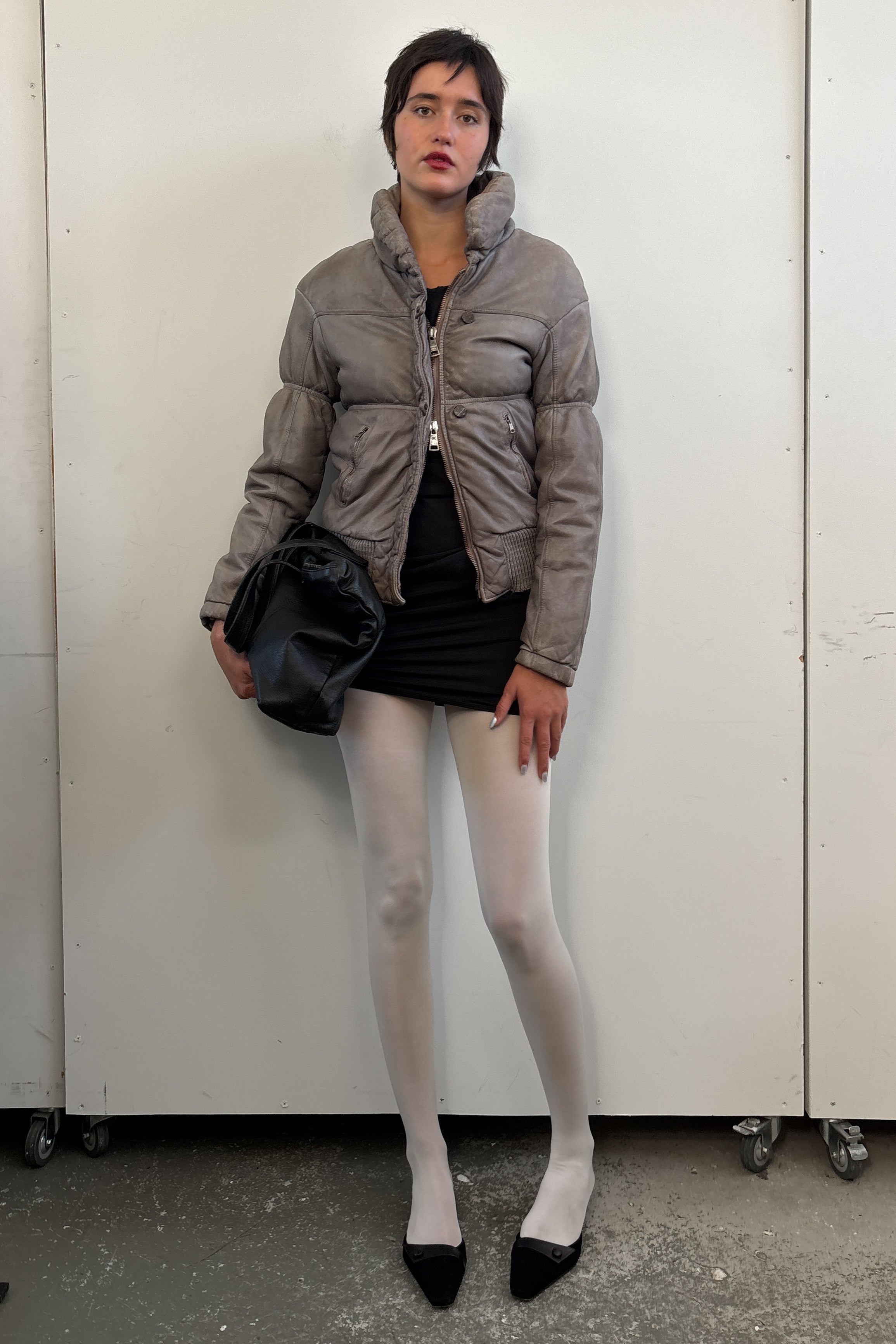 GIORGIO BRATO LEATHER PUFFER