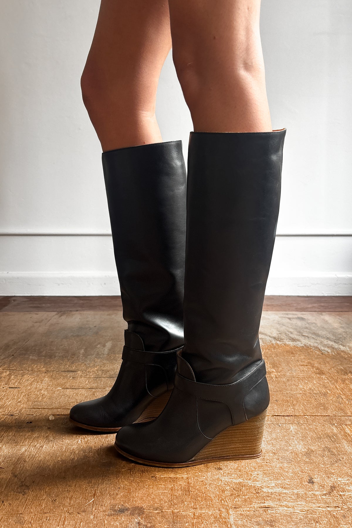 MM6 MAISON MARTIN MARGIELA WEDGE HEEL BOOTS
