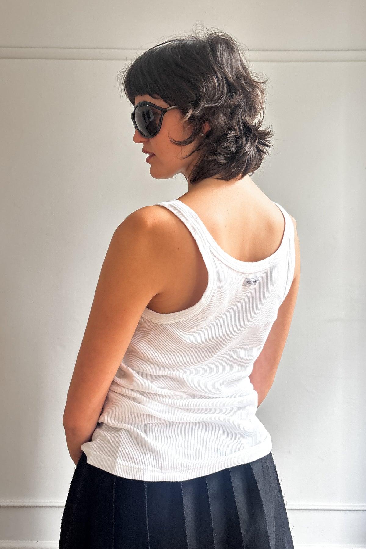 DOLCE & GABBANA RIBBED COTTON SINGLET