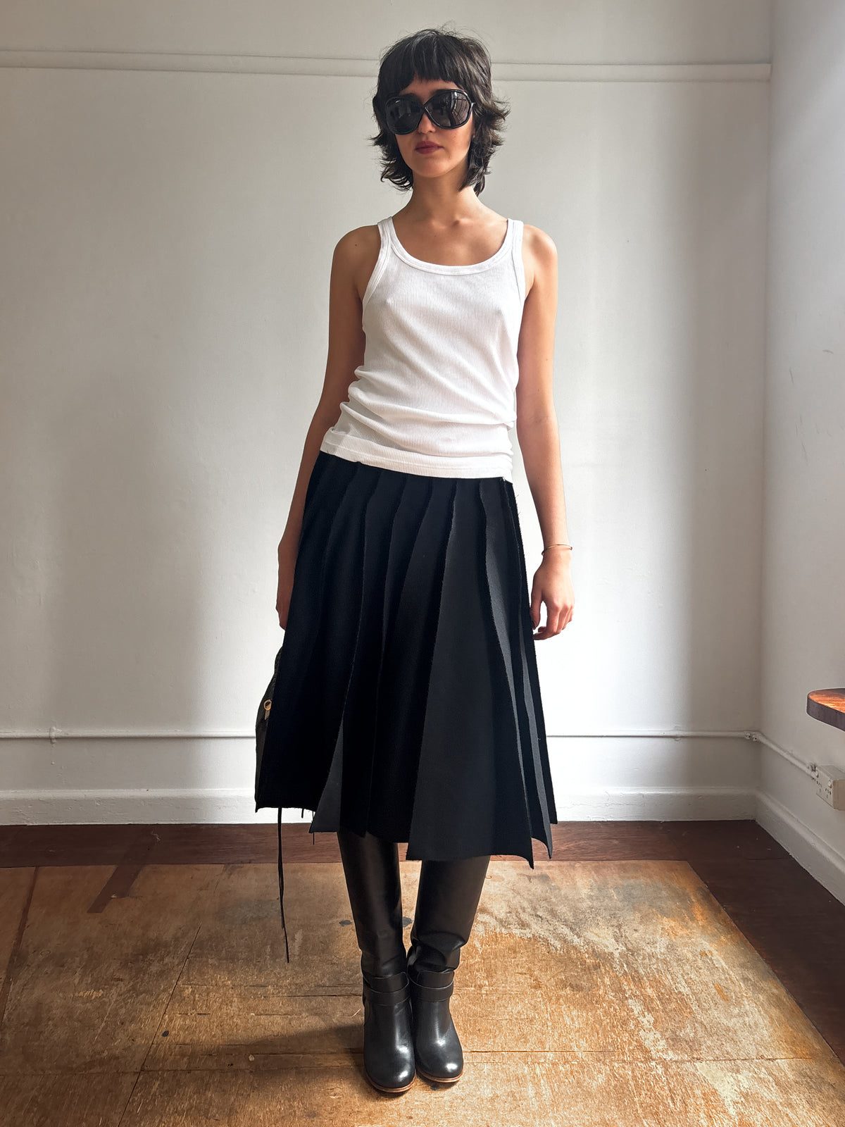 JUNYA WATANABE COMME DES GARÇONS AD2015 PLEATED WOOL SKIRT