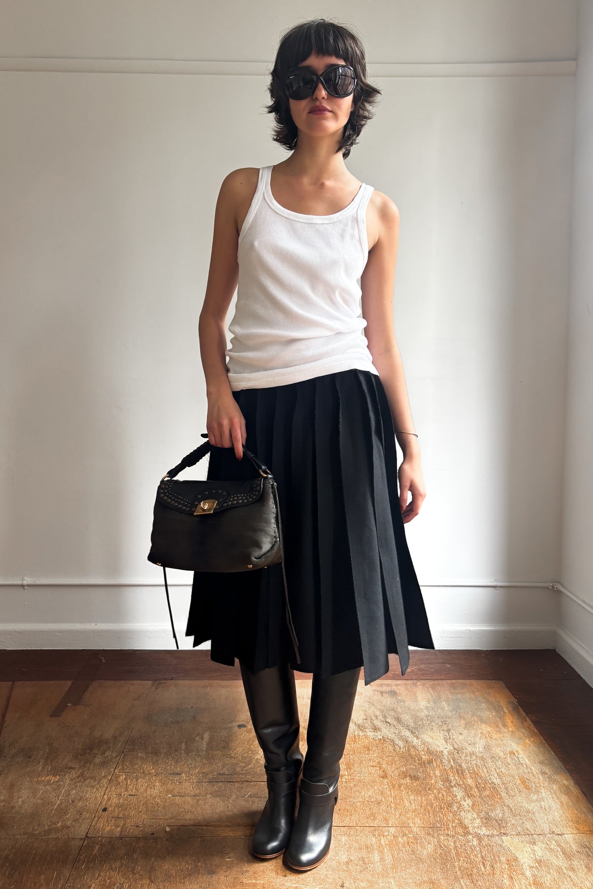 JUNYA WATANABE COMME DES GARÇONS AD2015 PLEATED WOOL SKIRT