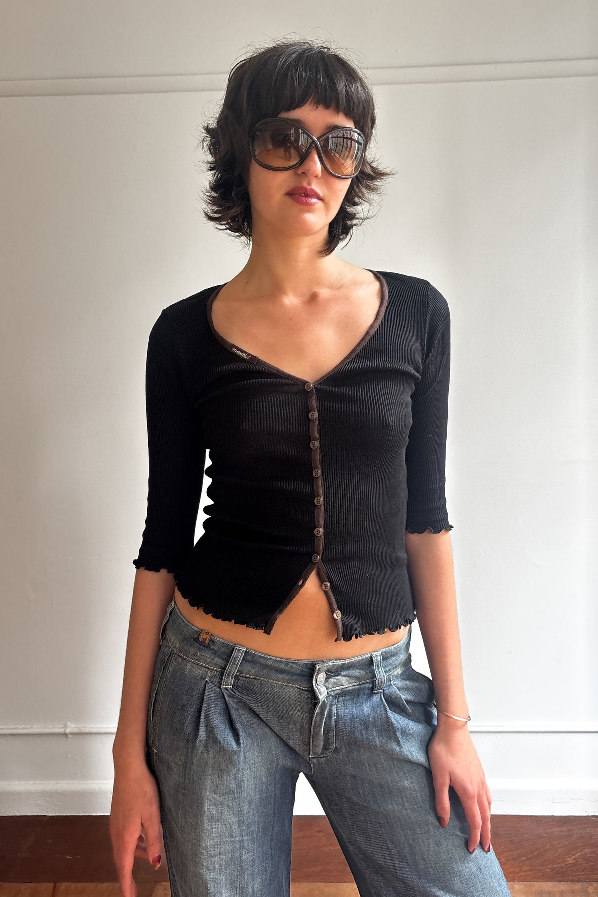 MARITHÉ + FRANÇOIS GIRBAUD RIBBED CARDIGAN