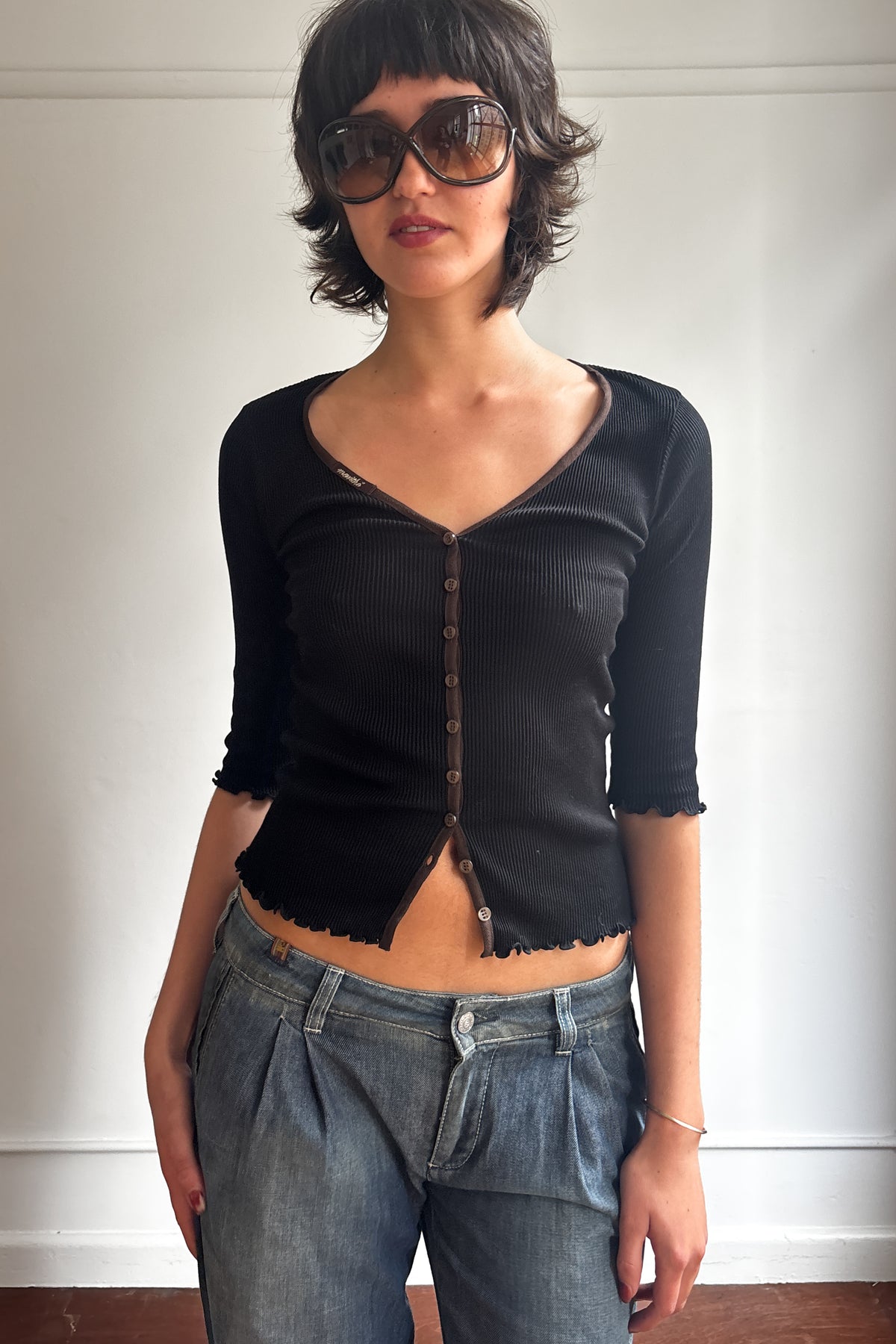 MARITHÉ + FRANÇOIS GIRBAUD RIBBED CARDIGAN