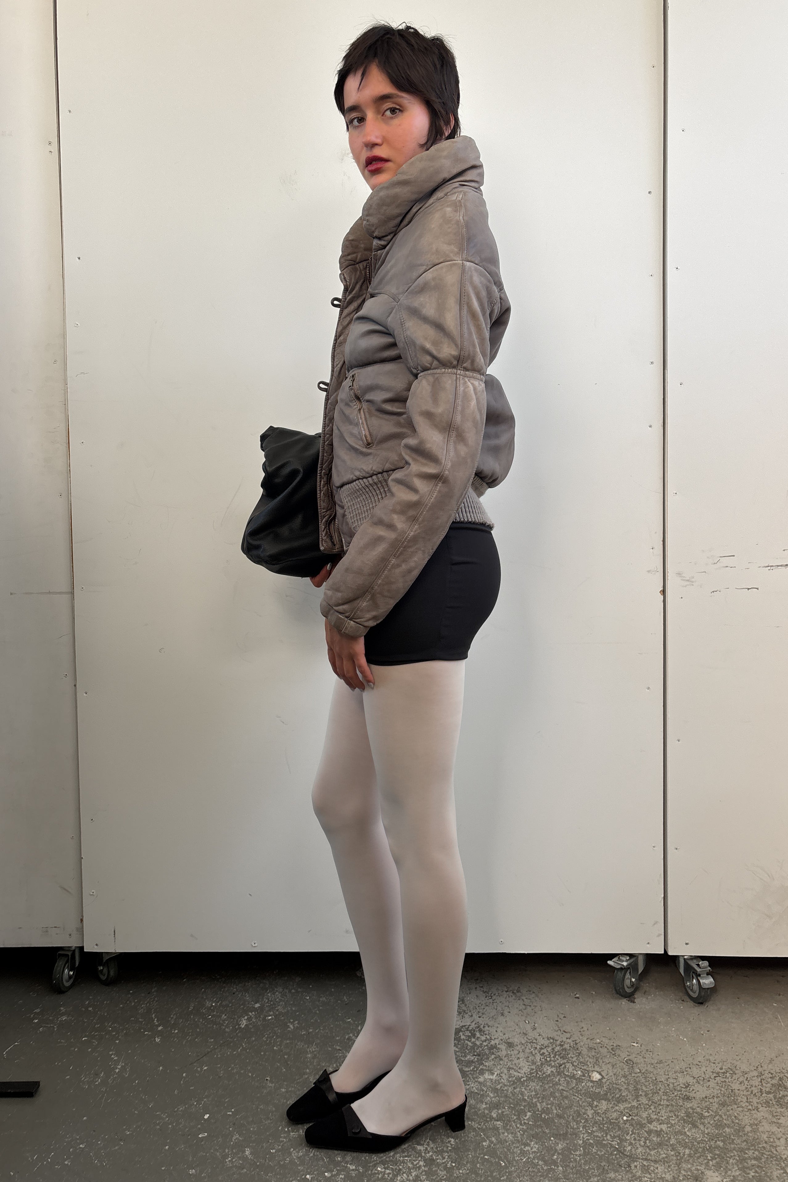 GIORGIO BRATO LEATHER PUFFER