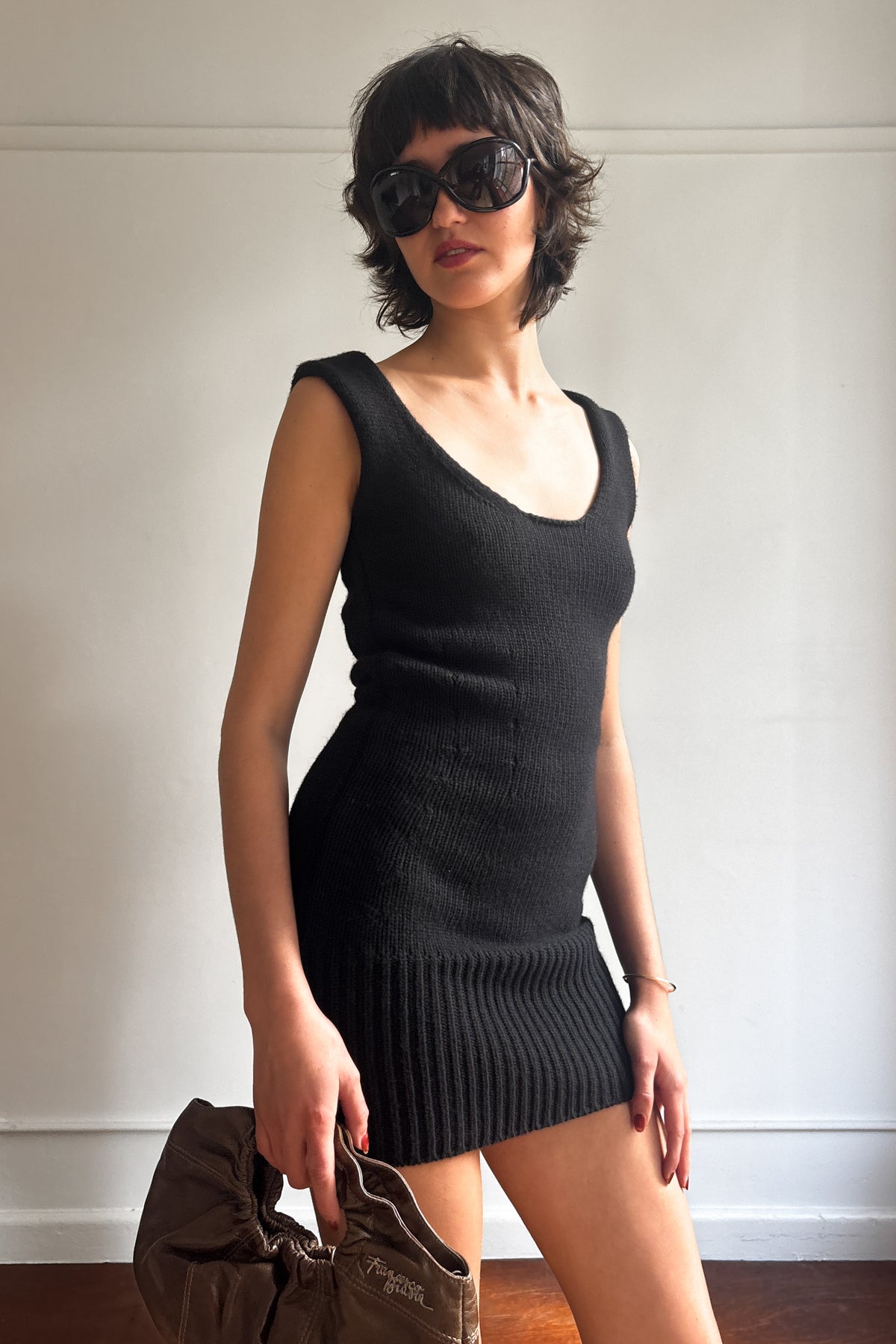 ANNA MOLINARI KNIT MINI DRESS