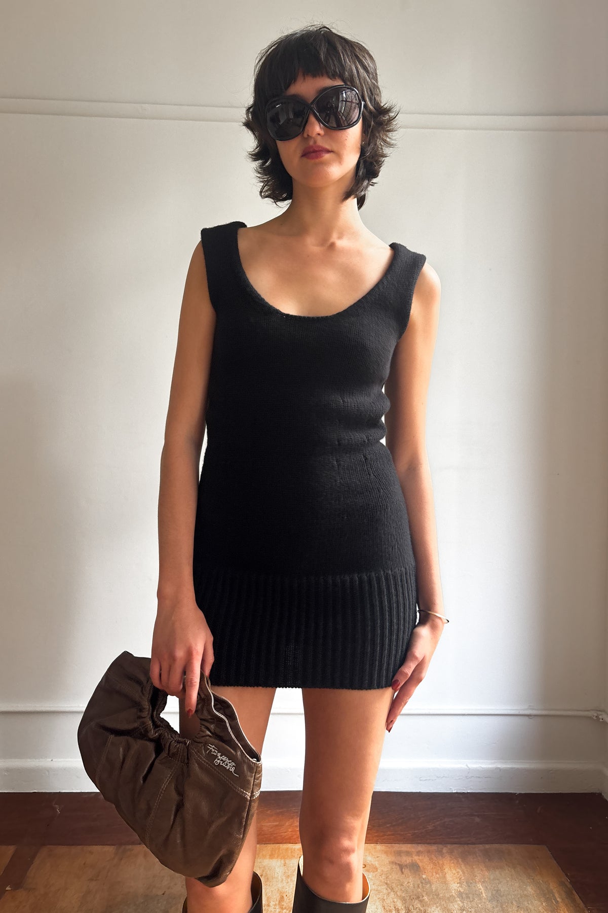 ANNA MOLINARI KNIT MINI DRESS