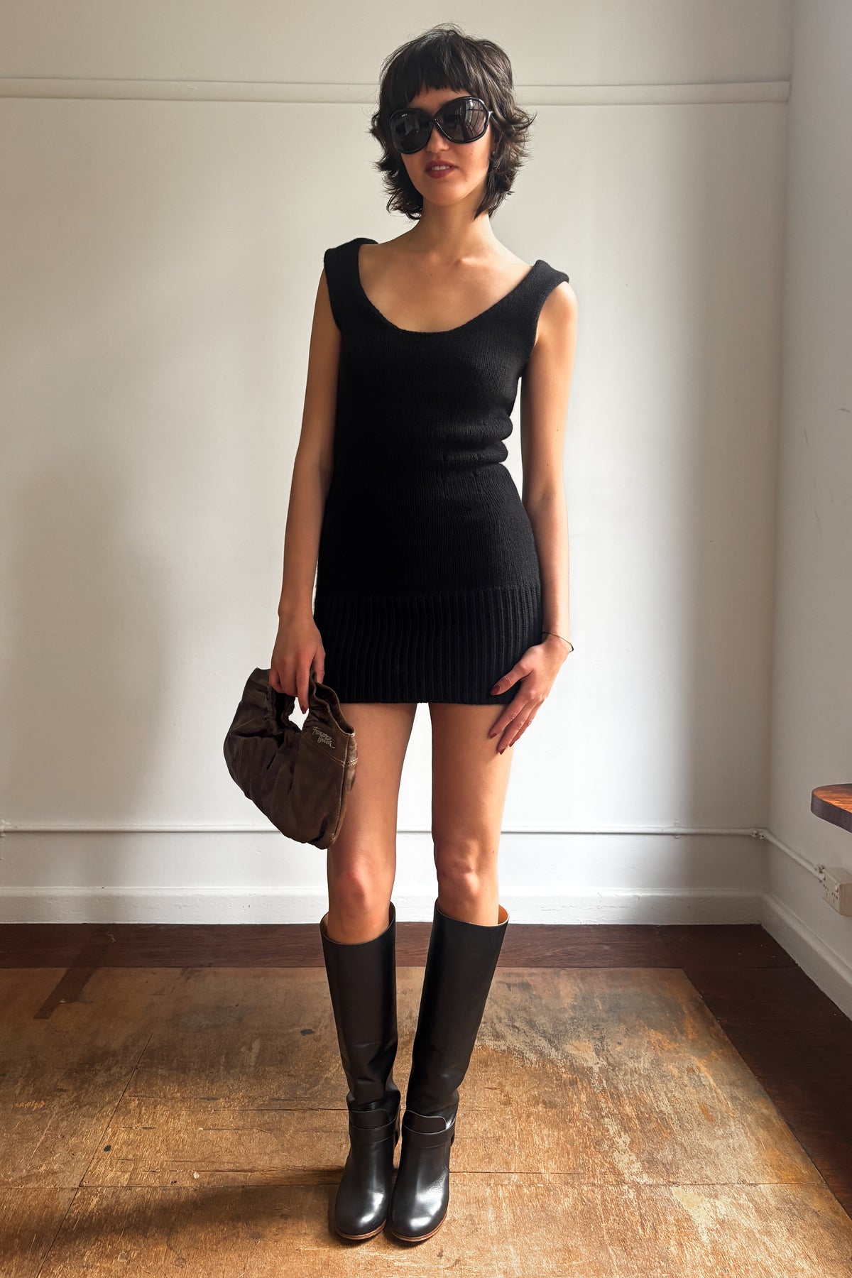ANNA MOLINARI KNIT MINI DRESS